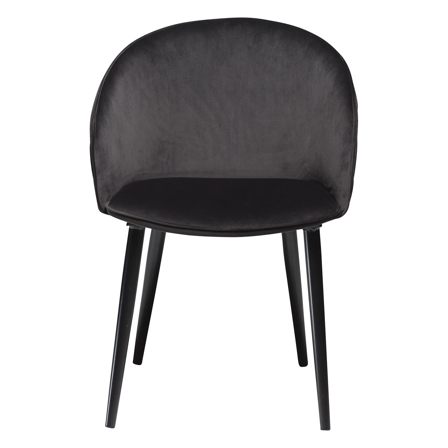 Billede af DAN-FORM Dual spisebordsstol, m. armlæn - sort velour og sort stål