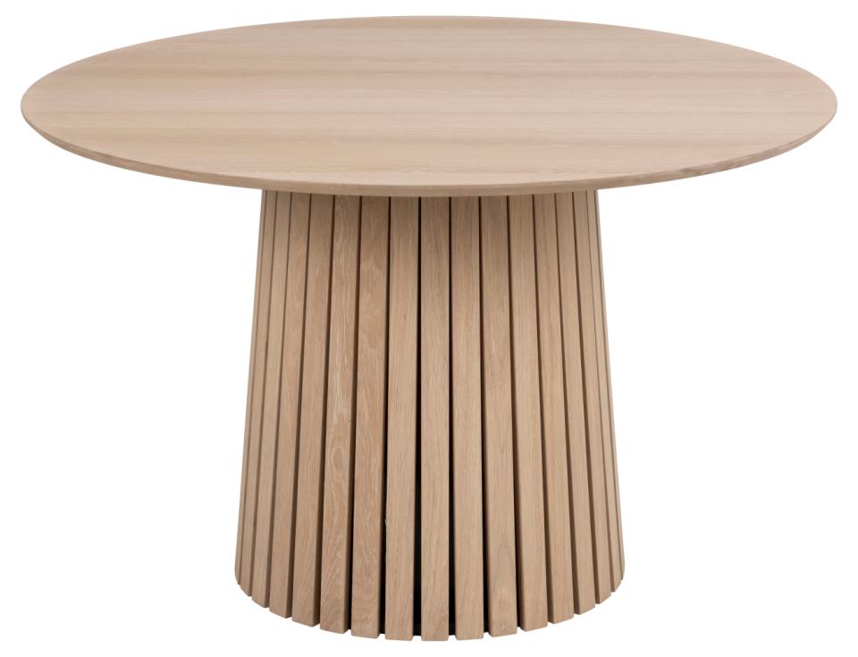 ACT NORDIC Christo spisebord, rund - hvidpigmenteret egefinér med lamel fod (Ø120)