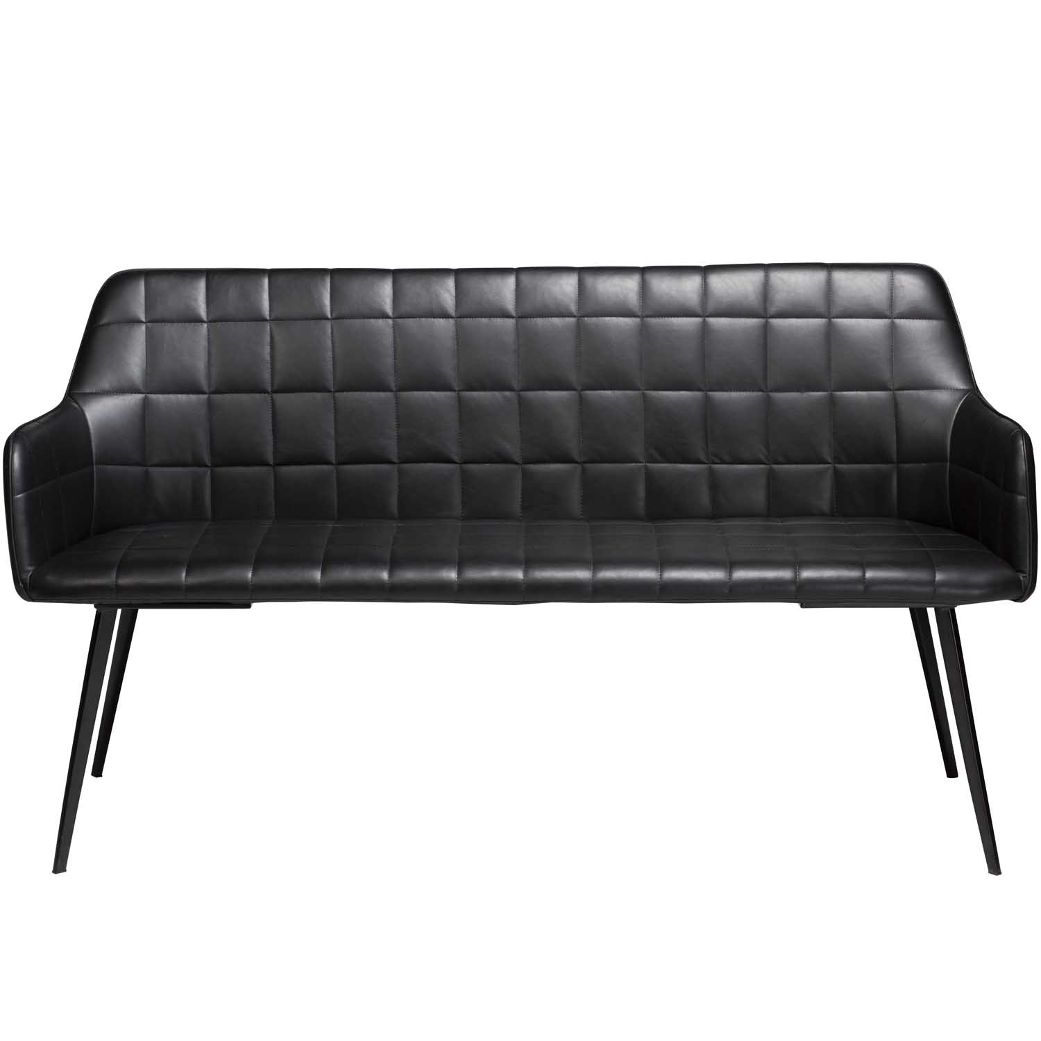 DAN-FORM Embrace sofabænk - vintage sort kunstlæder og sort stål