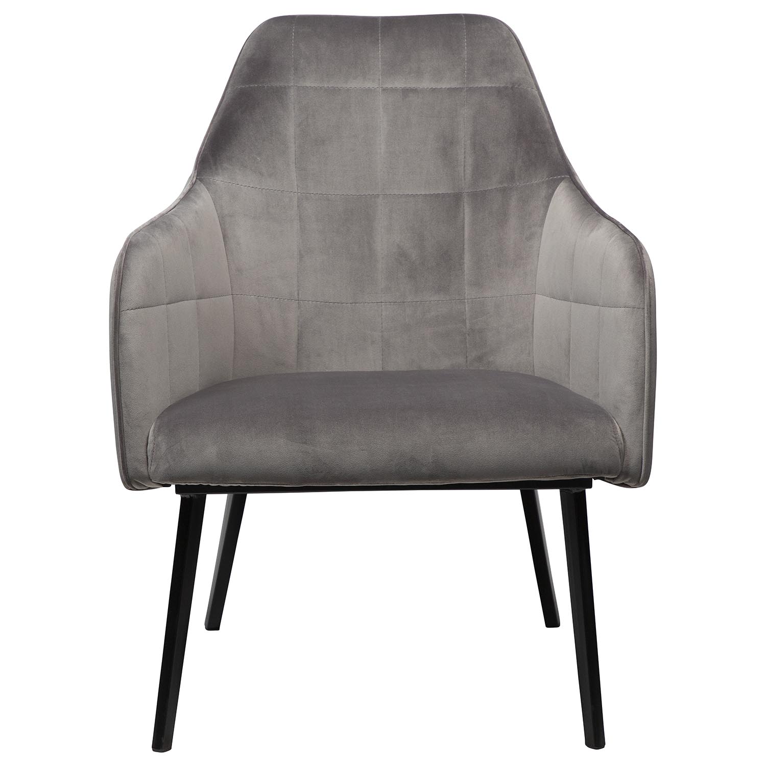 8: DAN-FORM Embrace loungestol, m. armlæn - grå velour og sort stål