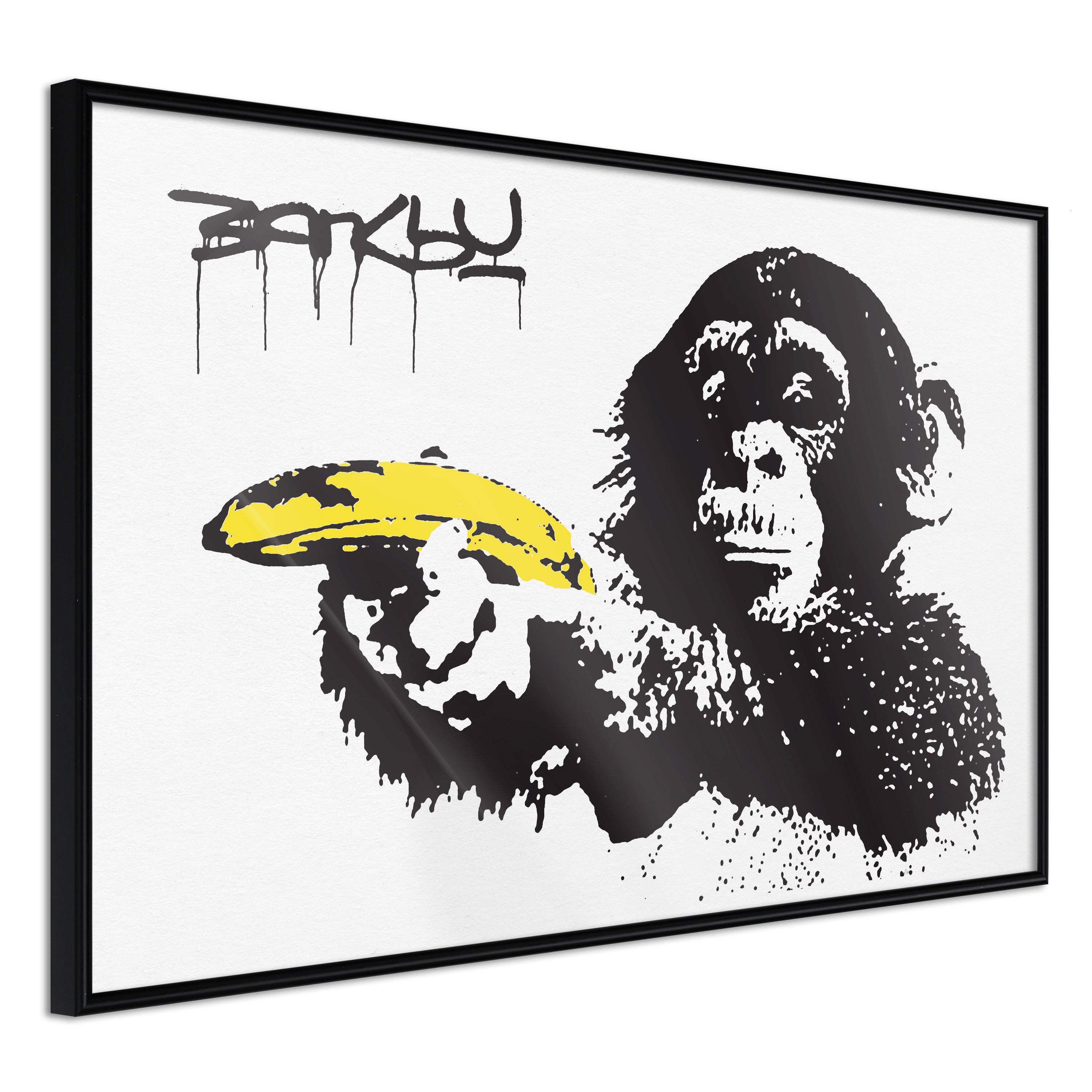ARTGEIST Plakat med ramme - Banksy: Banana Gun I Sort 30x20