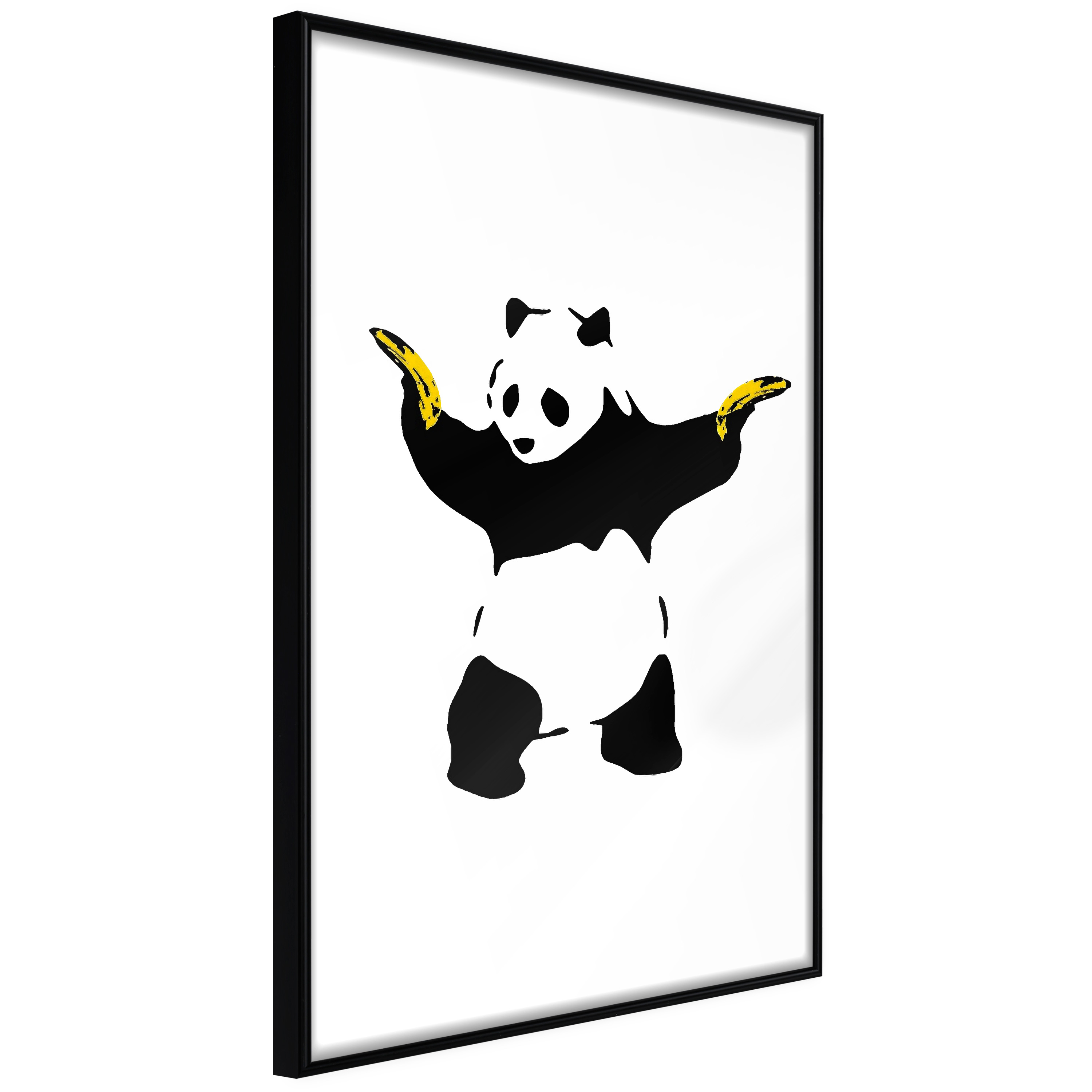 ARTGEIST Plakat med ramme - Banksy: Panda With Guns Guld med passepartout 30x45