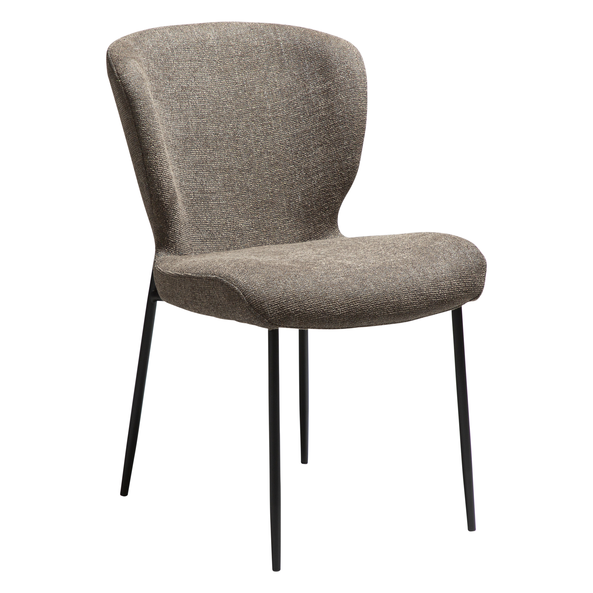 dan-form glory stol major brunt bouclétyg med svarta metallben