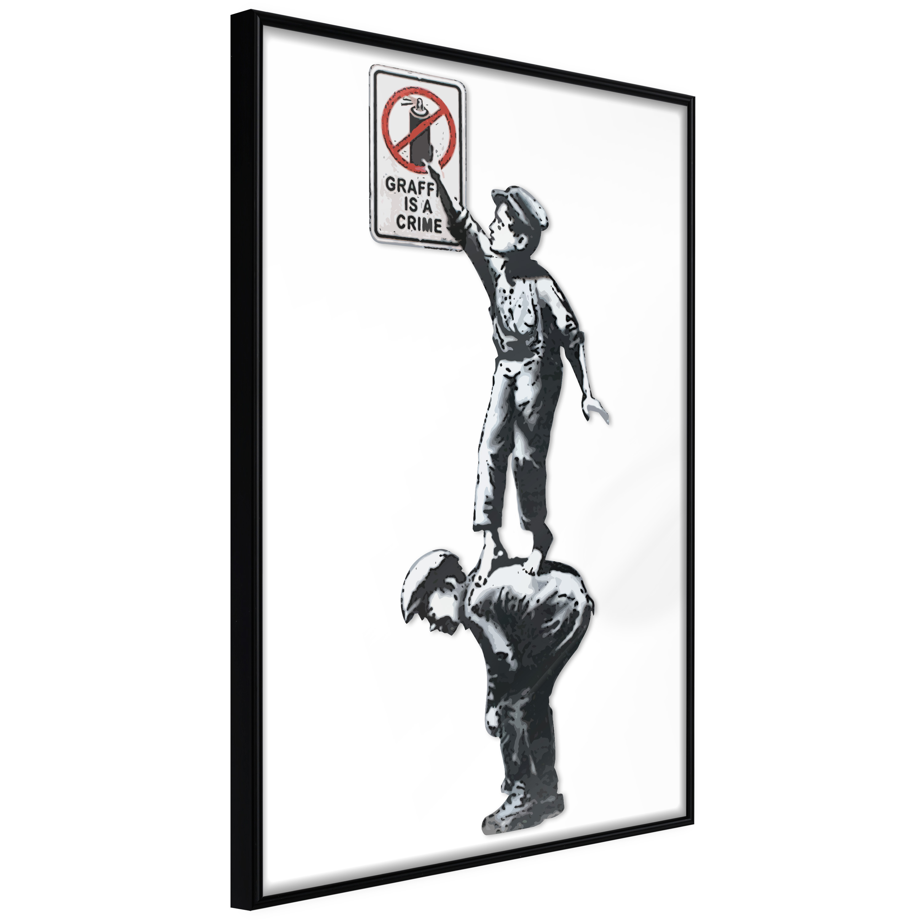 ARTGEIST Plakat med ramme - Banksy: Graffiti Is a Crime Sort 40x60 thumbnail