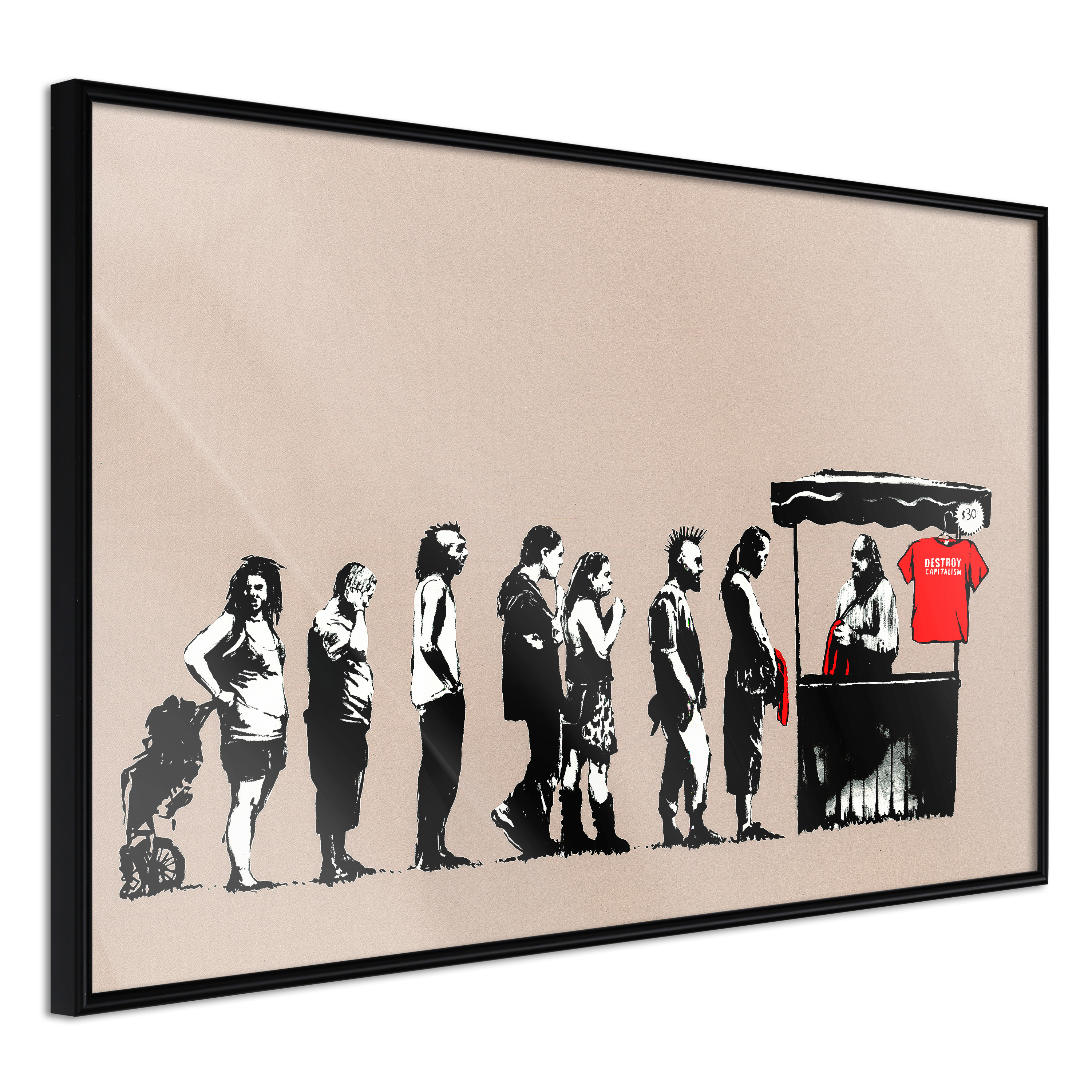 ARTGEIST Plakat med ramme - Banksy: Festival Sort 30x20