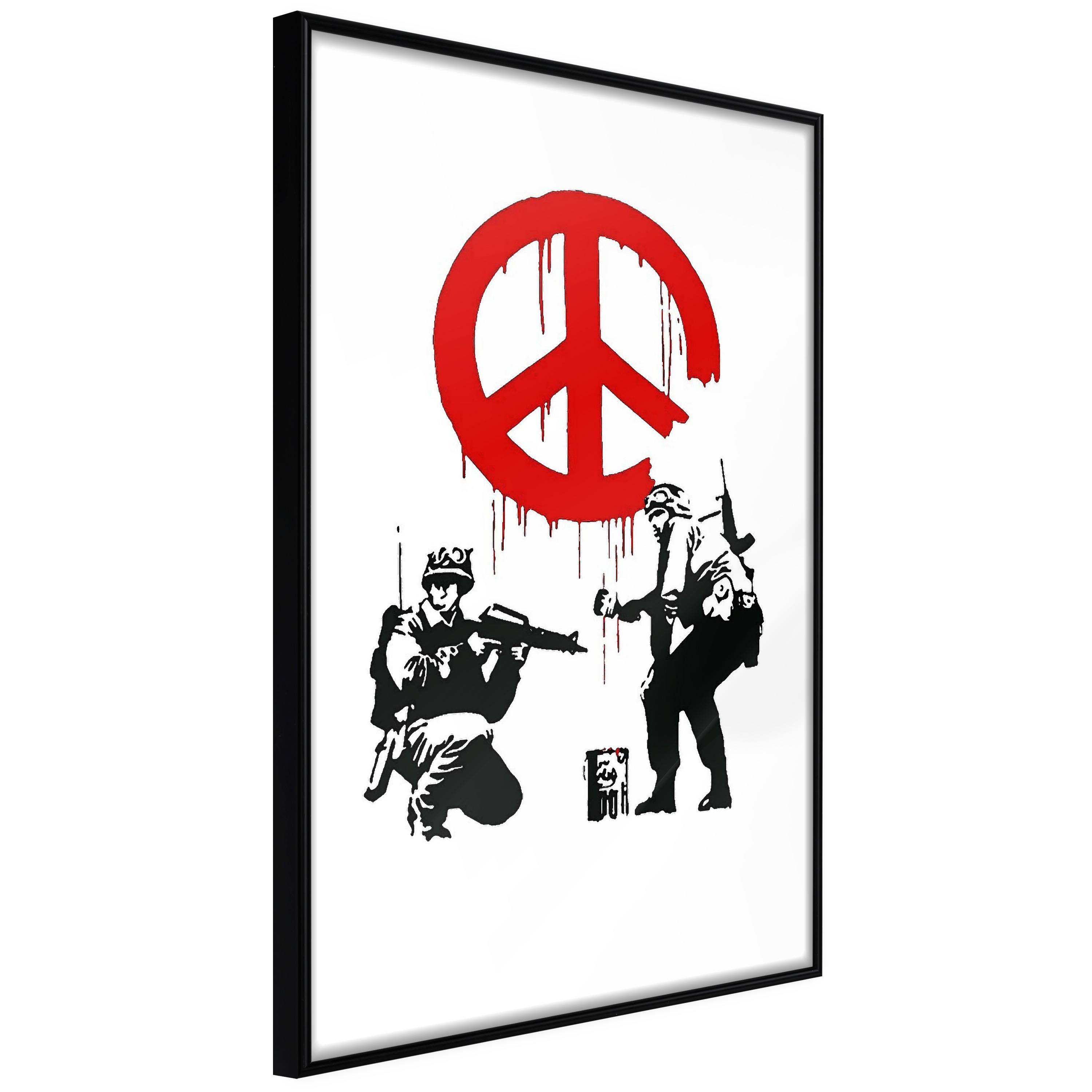 ARTGEIST Plakat med ramme - Banksy: CND Soldiers I Sort med passepartout 20x30