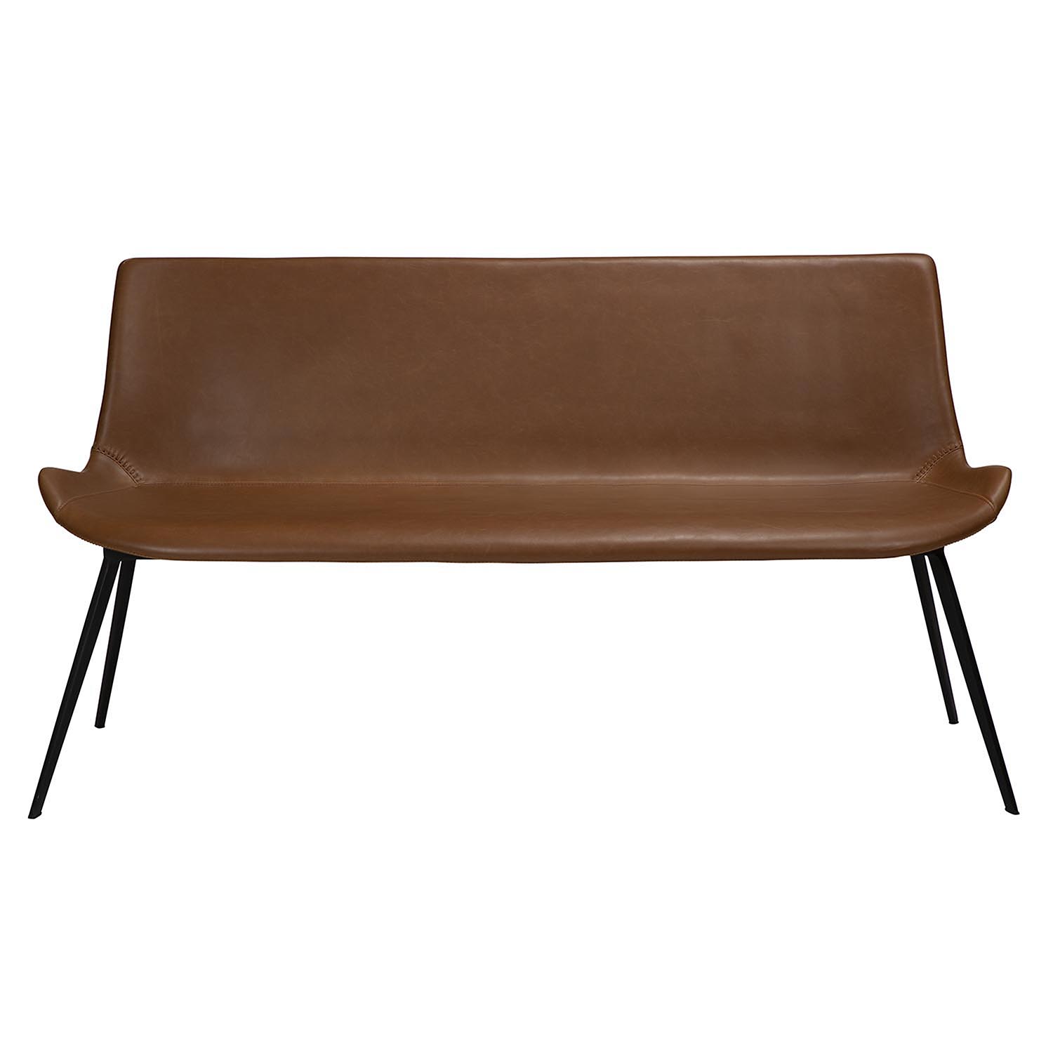 DAN-FORM Hype sofabænk - lysebrun kunstlæder og sort stål