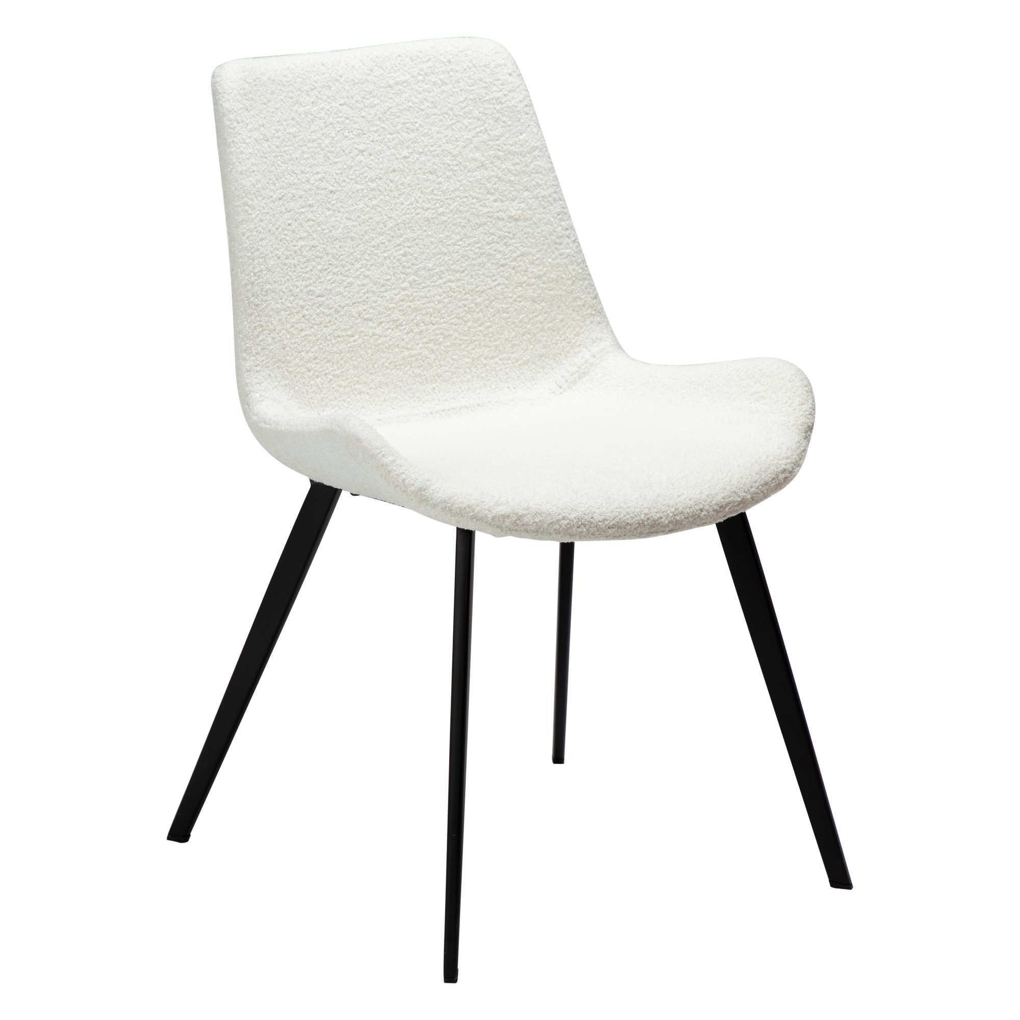 Billede af DAN-FORM Hype spisebordsstol - hvid/beige RPES bouclé stof og sort stål