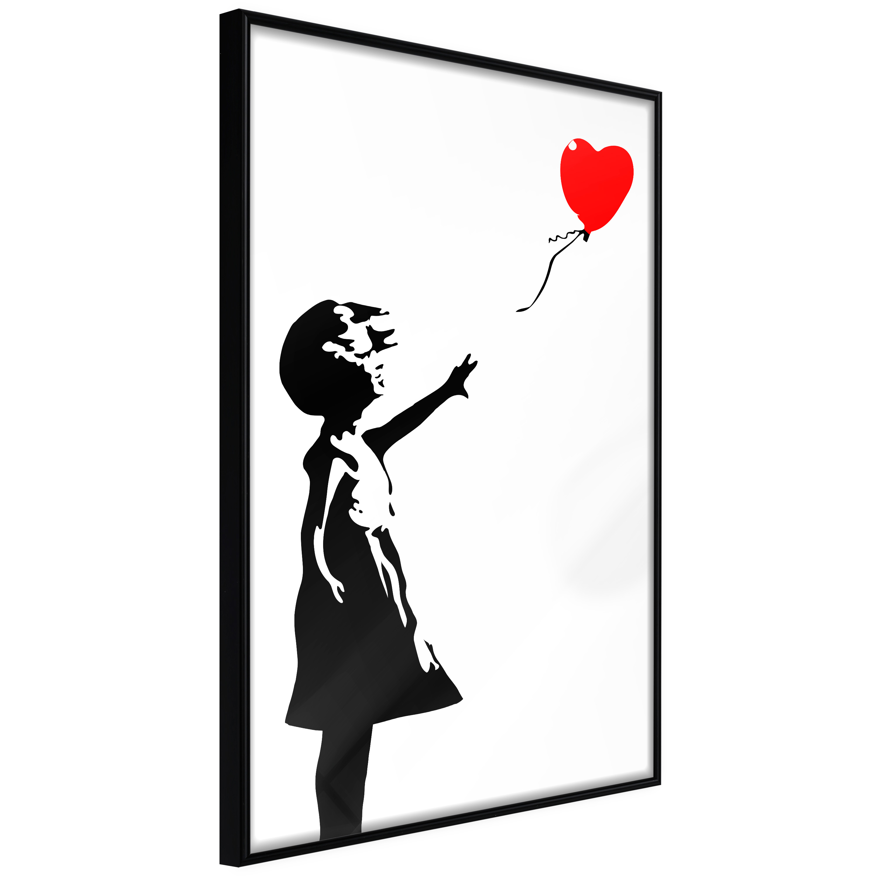 ARTGEIST Plakat med ramme - Banksy: Girl with Balloon I Sort 20x30