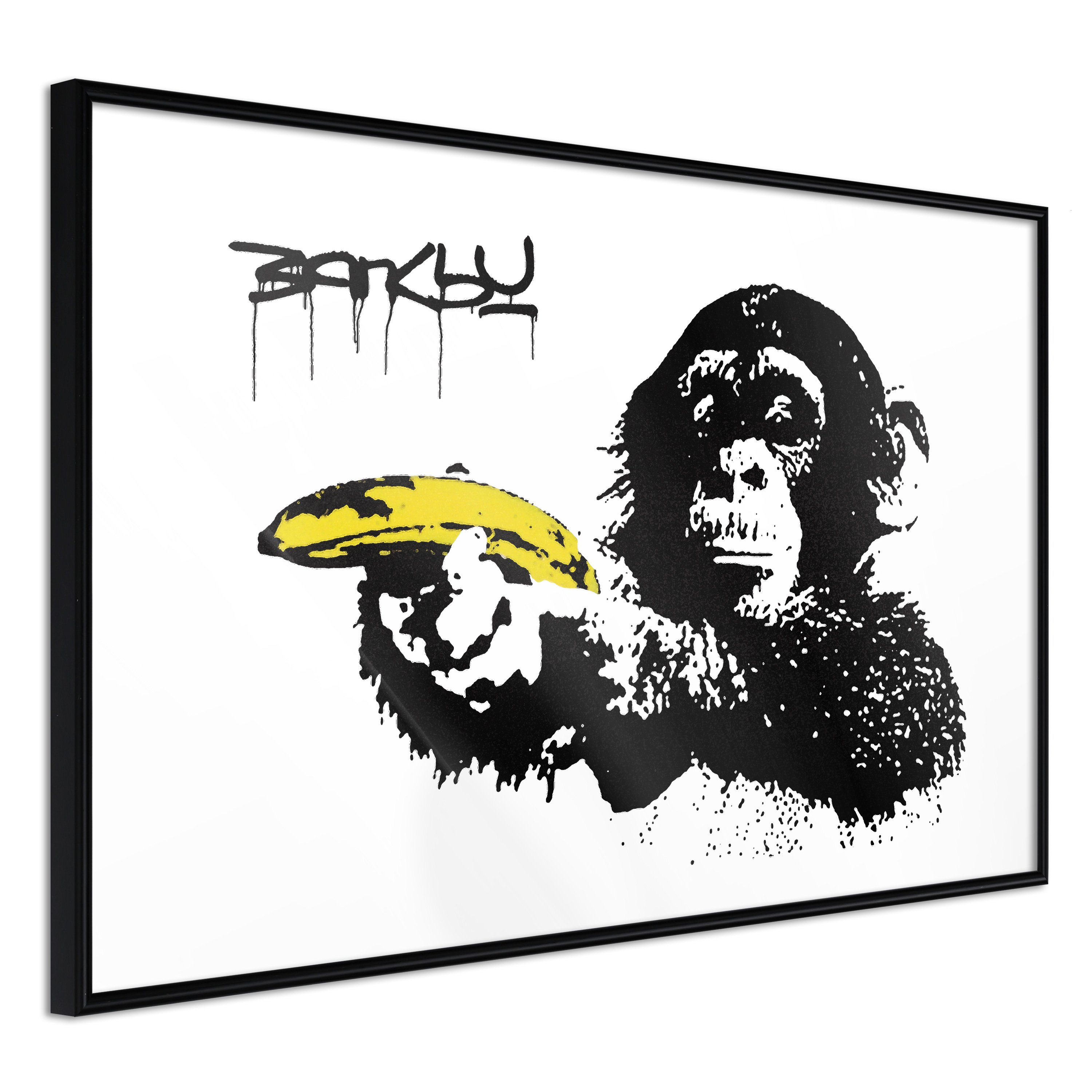ARTGEIST Plakat med ramme - Banksy: Banana Gun II Sort 30x20