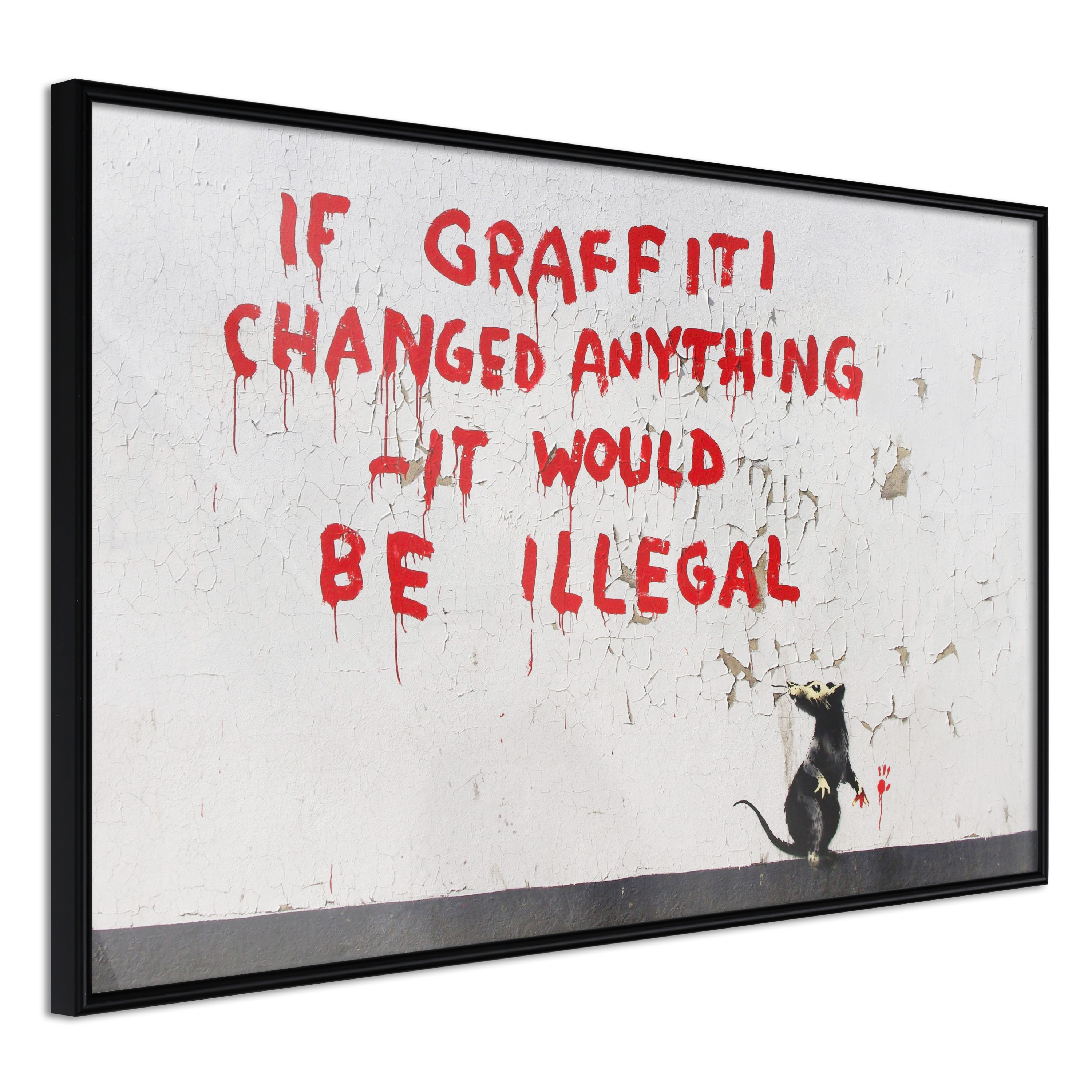 ARTGEIST Plakat med ramme - Banksy: If Graffiti Changed Anything Sort 30x20
