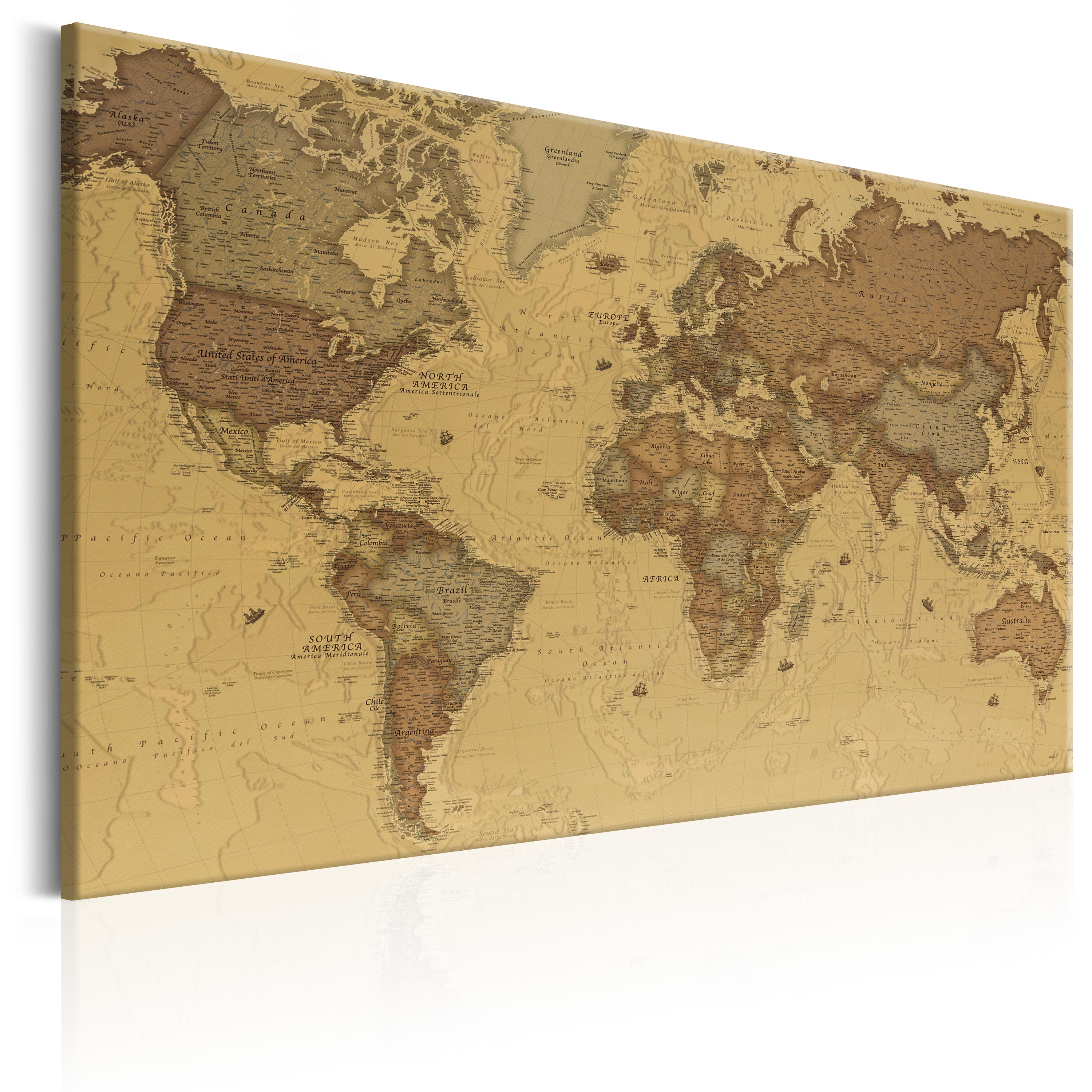 ARTGEIST Ancient World Map - Gammelt verdenskort multifarvet print - Flere størrelser 120x80