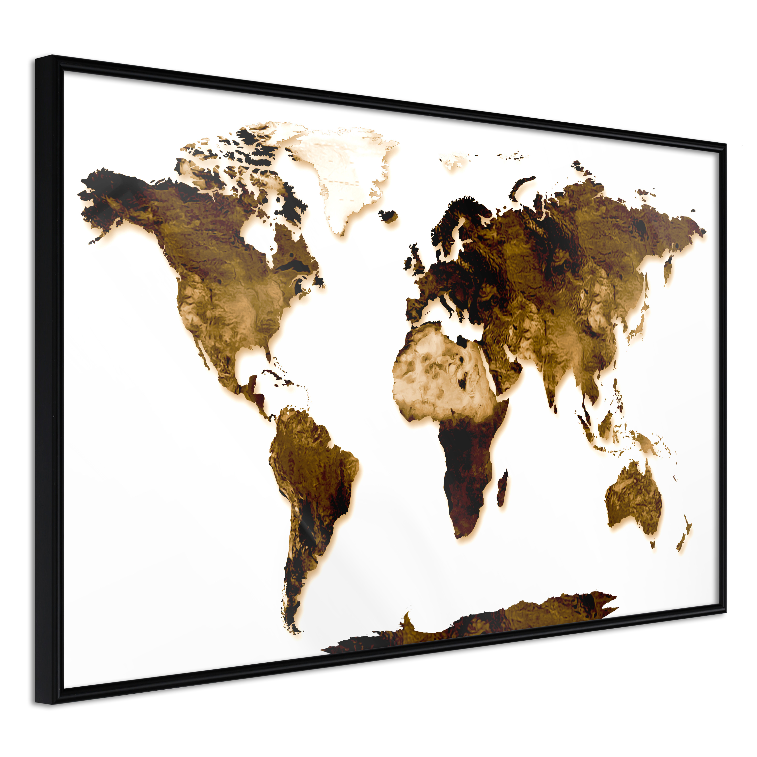 Billede af ARTGEIST Plakat med ramme - Our World Guld med passepartout 30x20