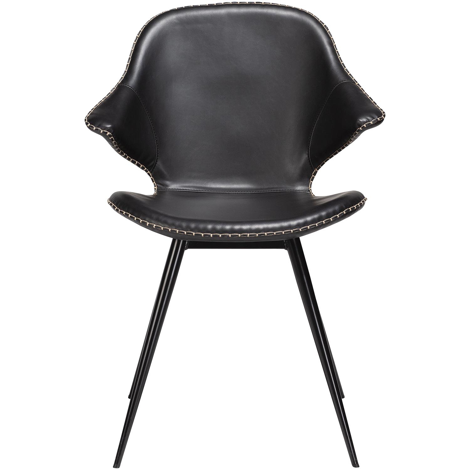 Billede af DAN-FORM Karma spisebordsstol - vintage sort kunstlæder og sort stål