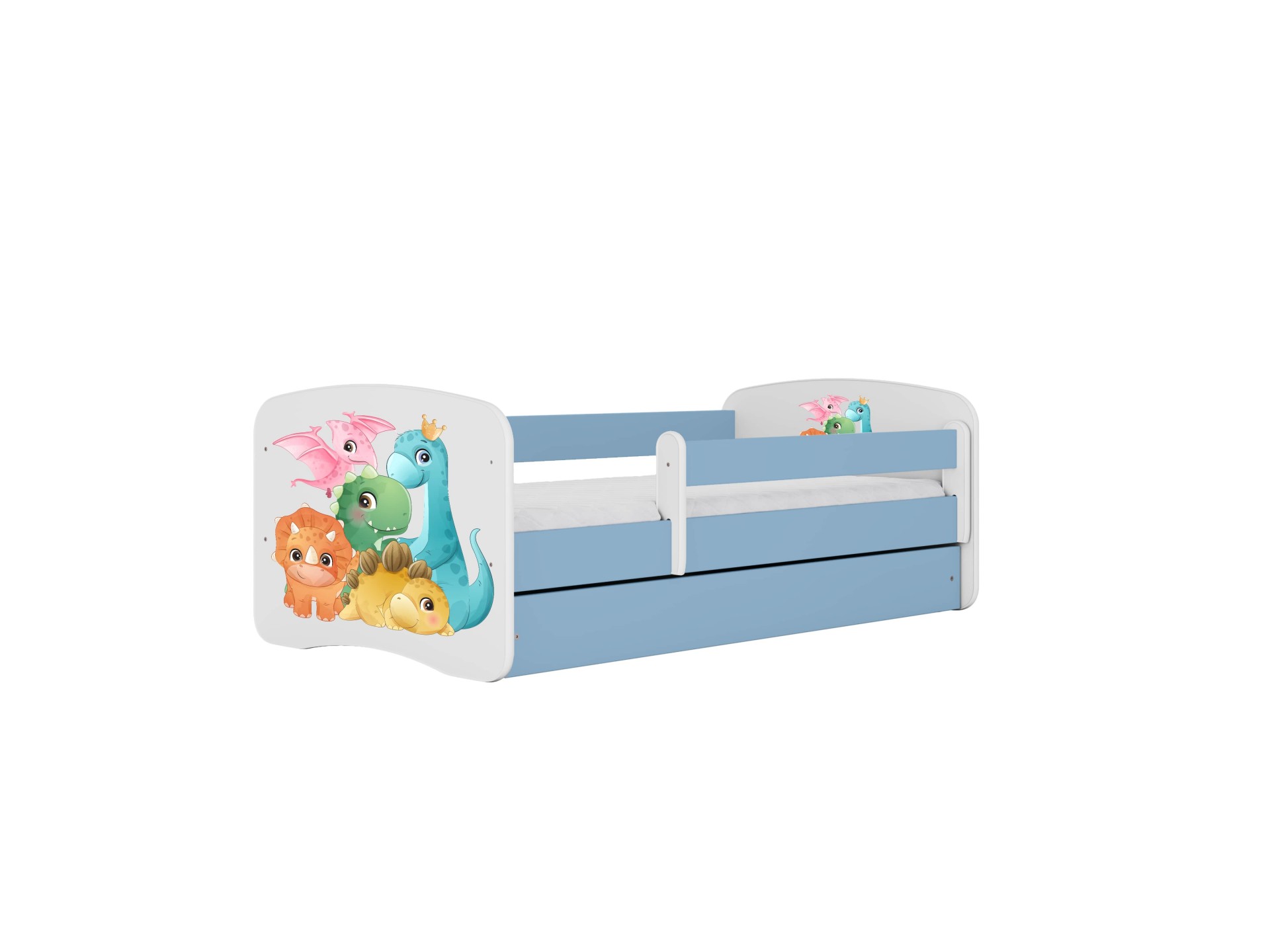 KOCOT KIDS Seng babydreams blue tiny dinos uden skuffe med madras 160/80