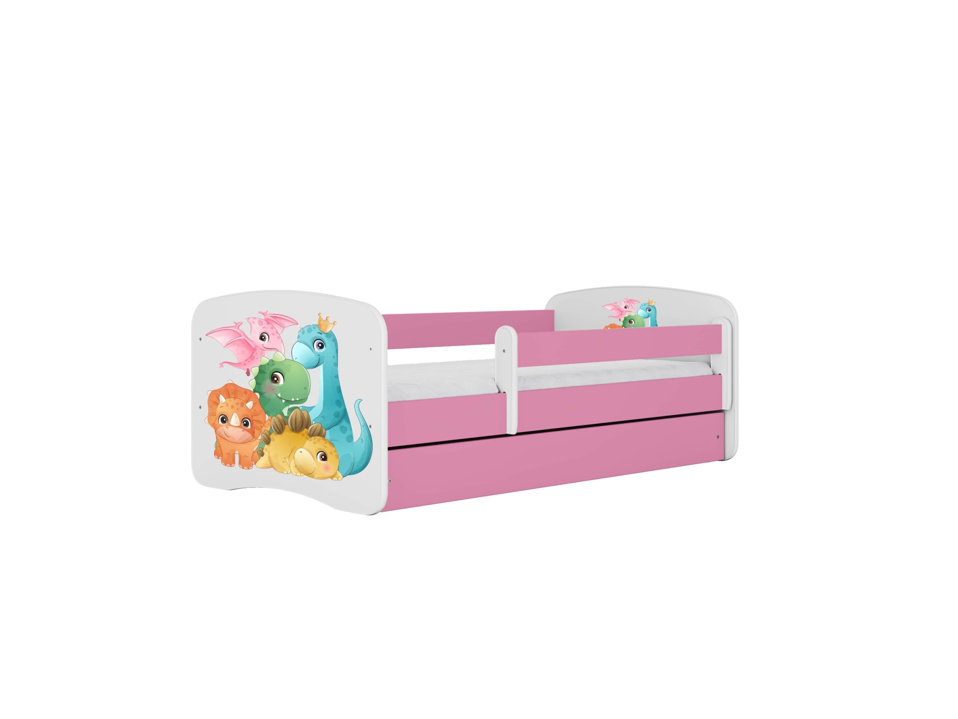 KOCOT KIDS Seng babydreams pink tiny dinos uden skuffe med madras 140/70