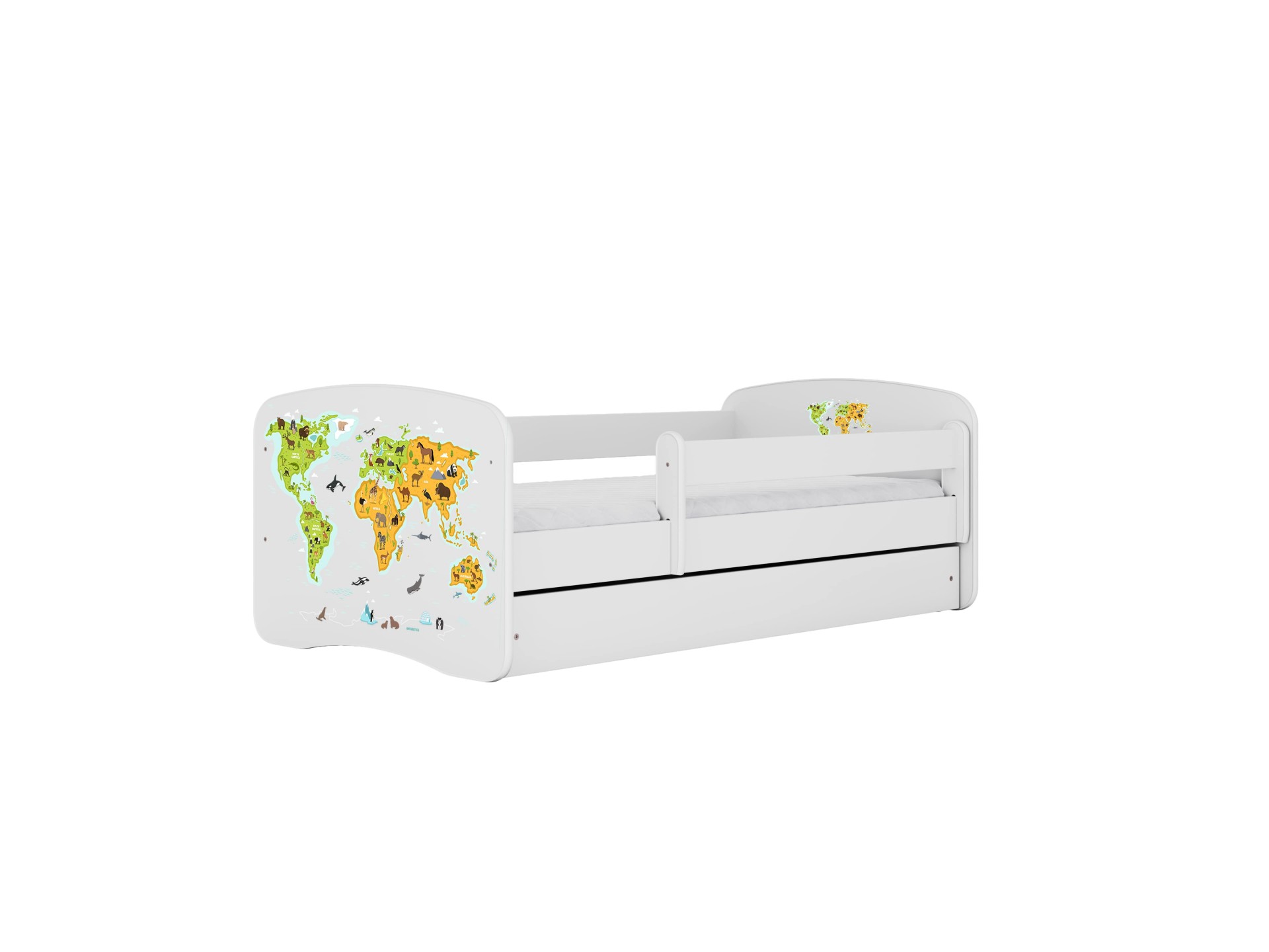 KOCOT KIDS Seng babydreams white map uden skuffe med madras 140/70