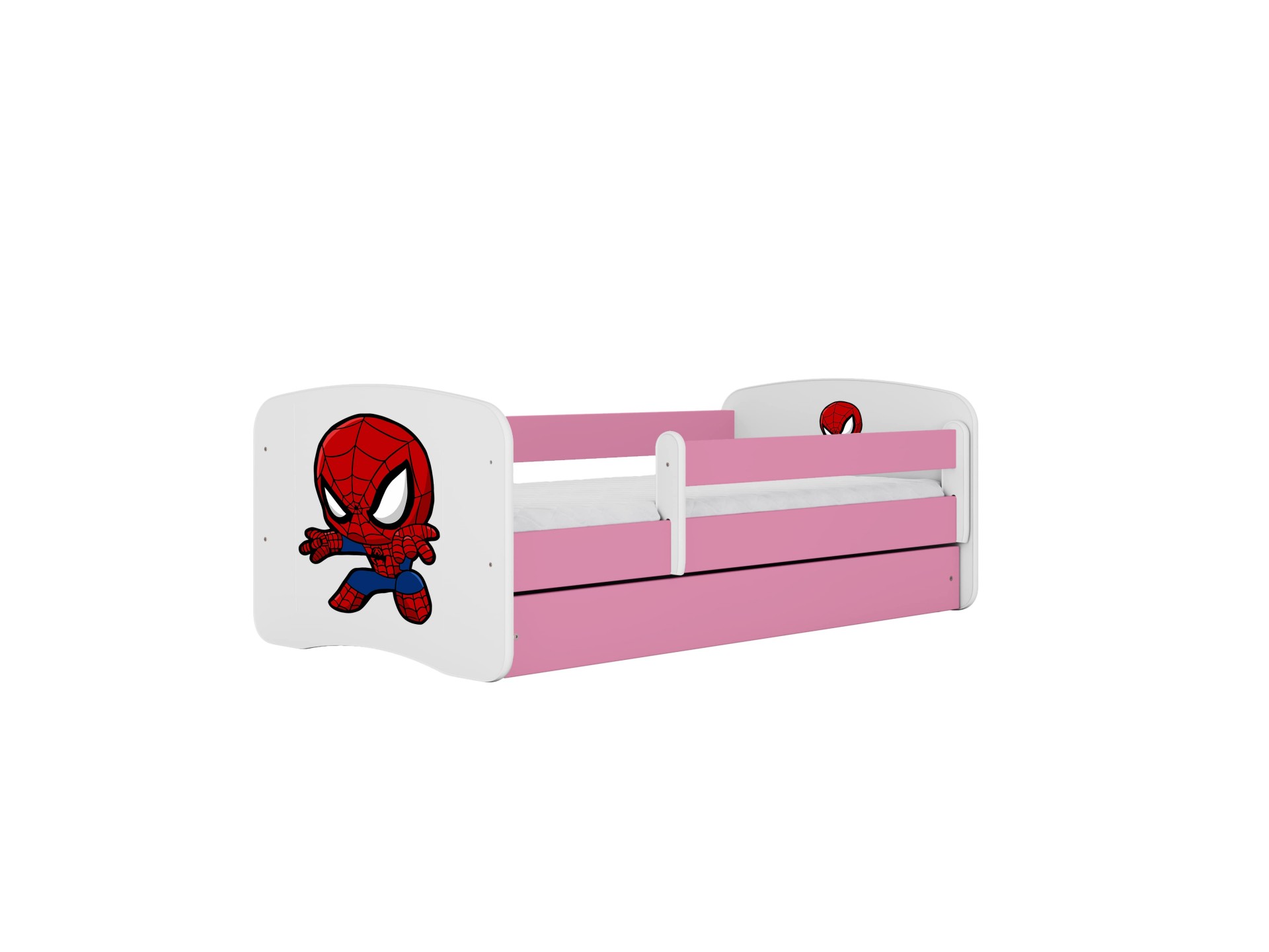 KOCOT KIDS Seng babydreams pink spiderman med skuffe med madras 140/70