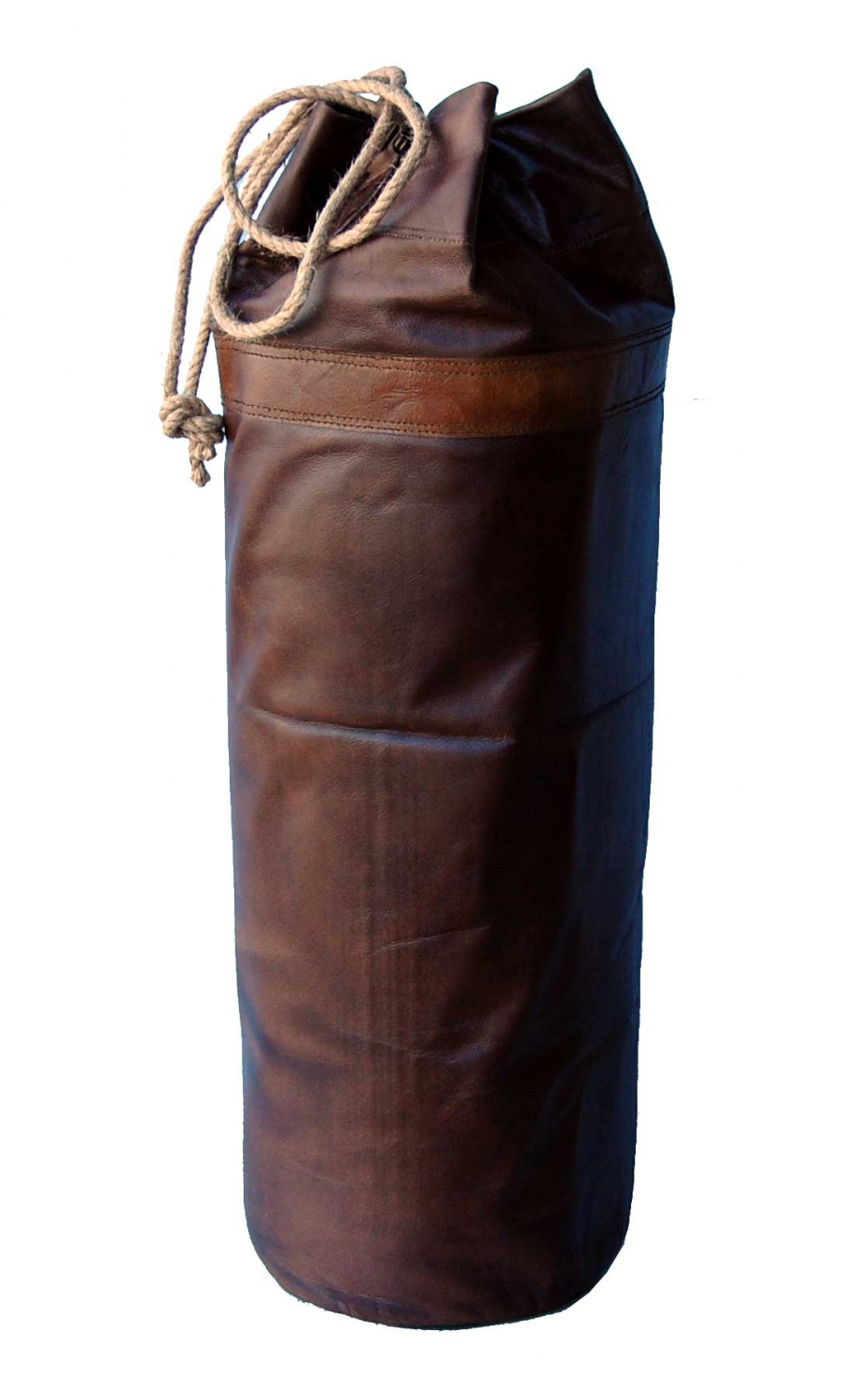 Billede af TRADEMARK LIVING boksepude - ægte brunt læder (Ø 29)