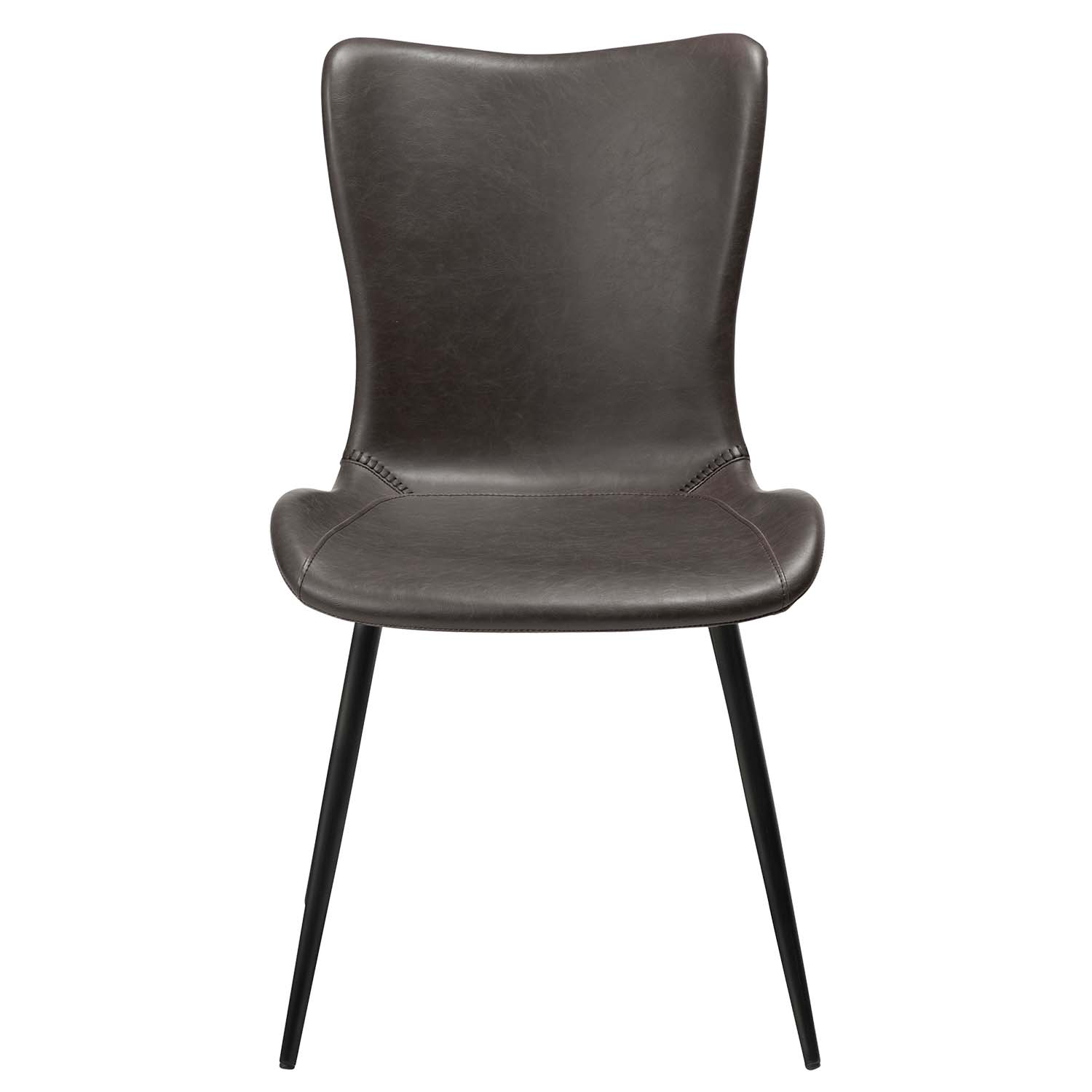 Køb DAN-FORM Medusa spisebordsstol – vintage grå kunstlæder og sort metal