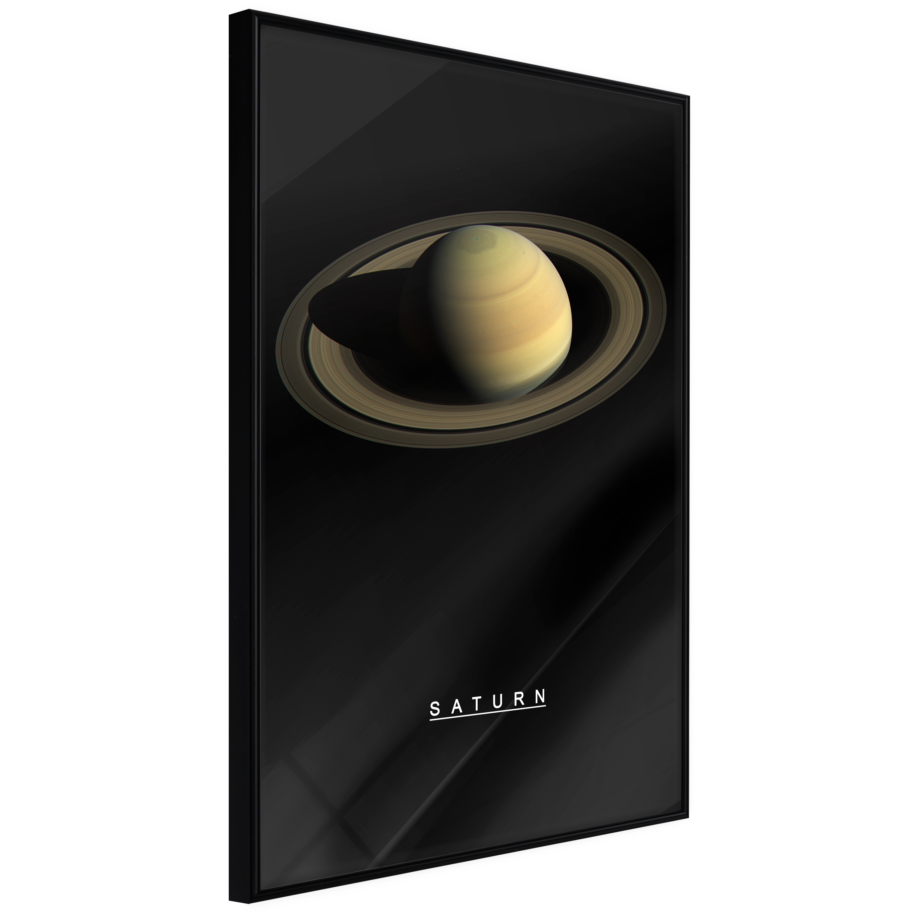 ARTGEIST Plakat med ramme - The Solar System: Saturn Sort med passepartout 30x45