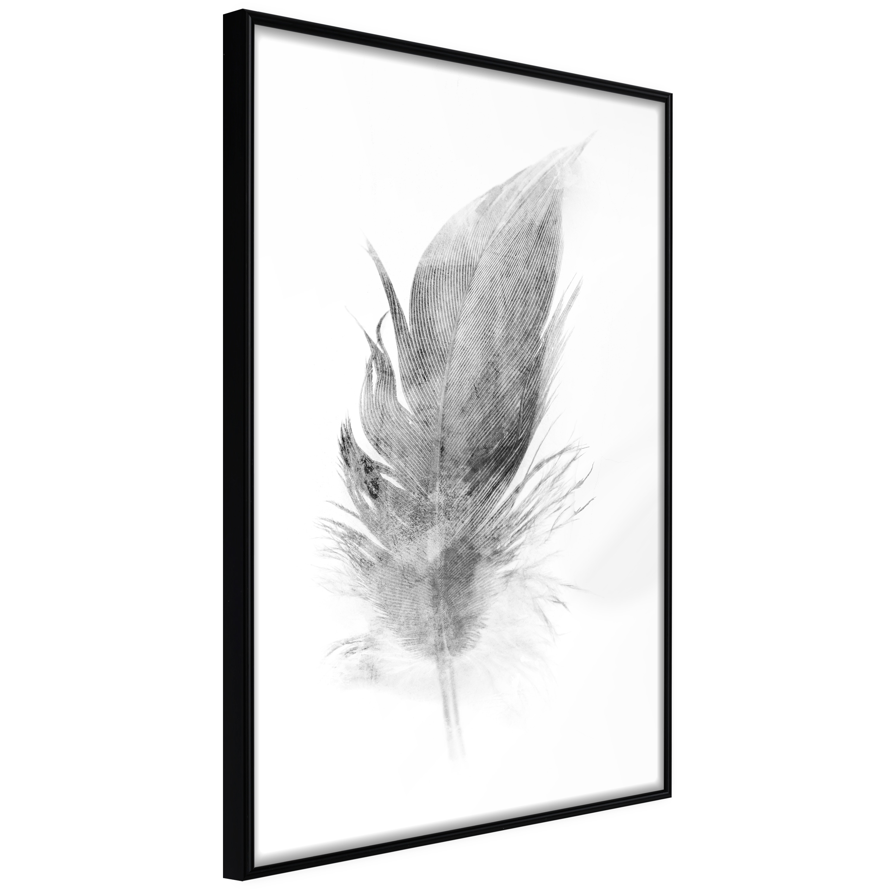 ARTGEIST Plakat med ramme - Lost Feather (Grey) Guld 20x30