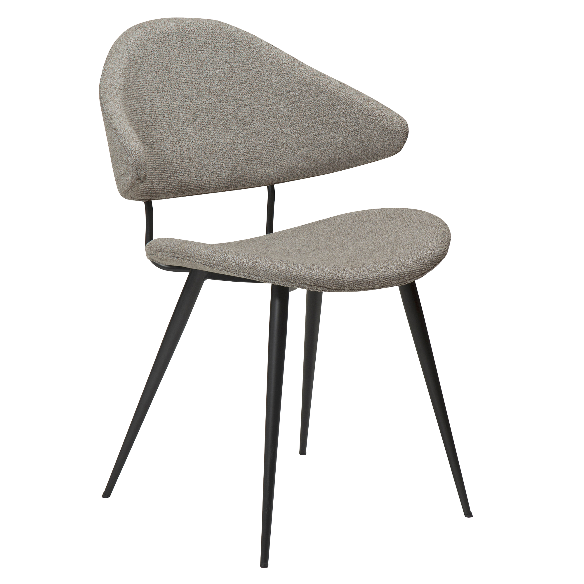 DAN-FORM NAPOLEON Stol Pebble earth bouclé stof med sorte ben