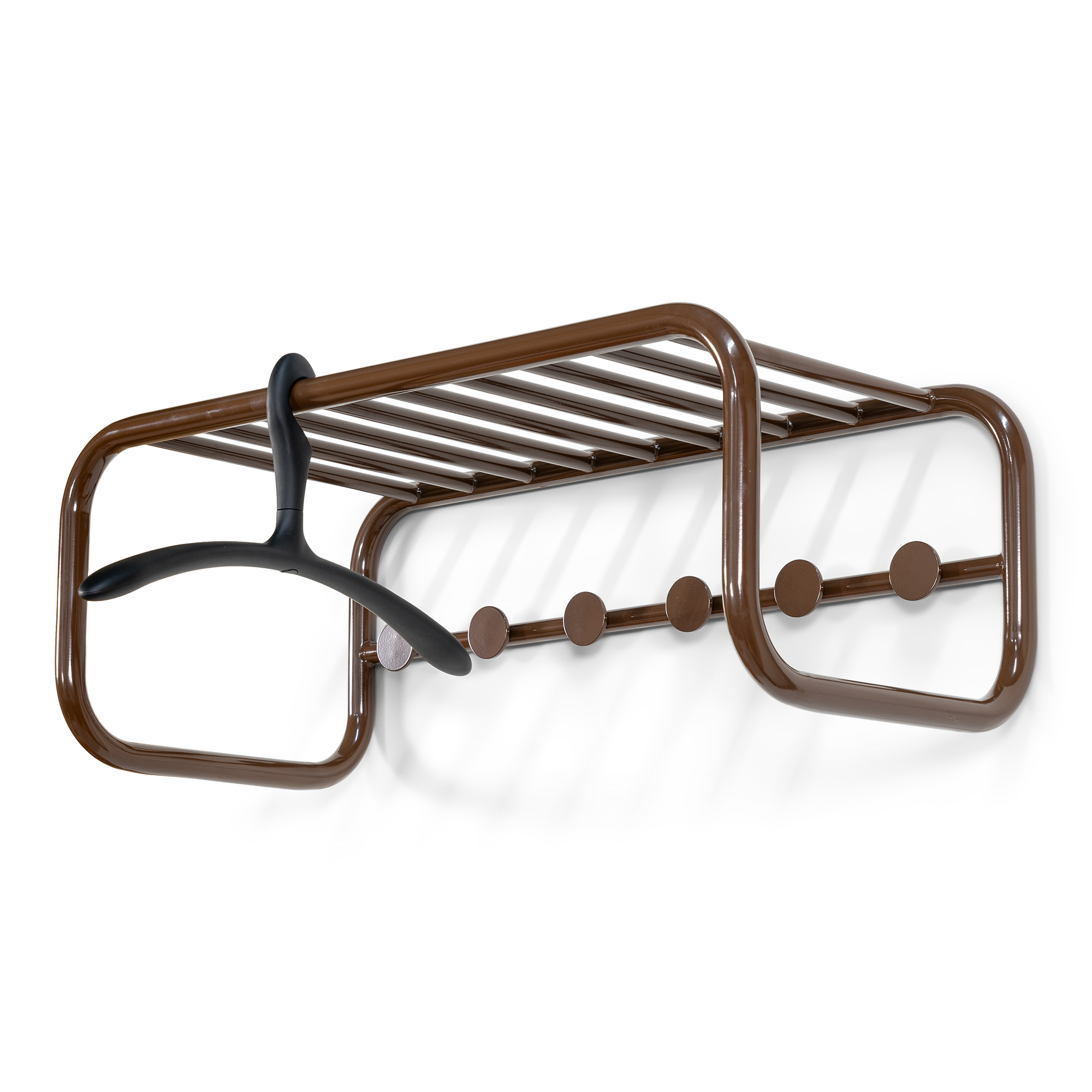 Knagerække & hattehylde Spinder Design Retro chokoladebrun stål H24,8ÃB72ÃD35,2 cm