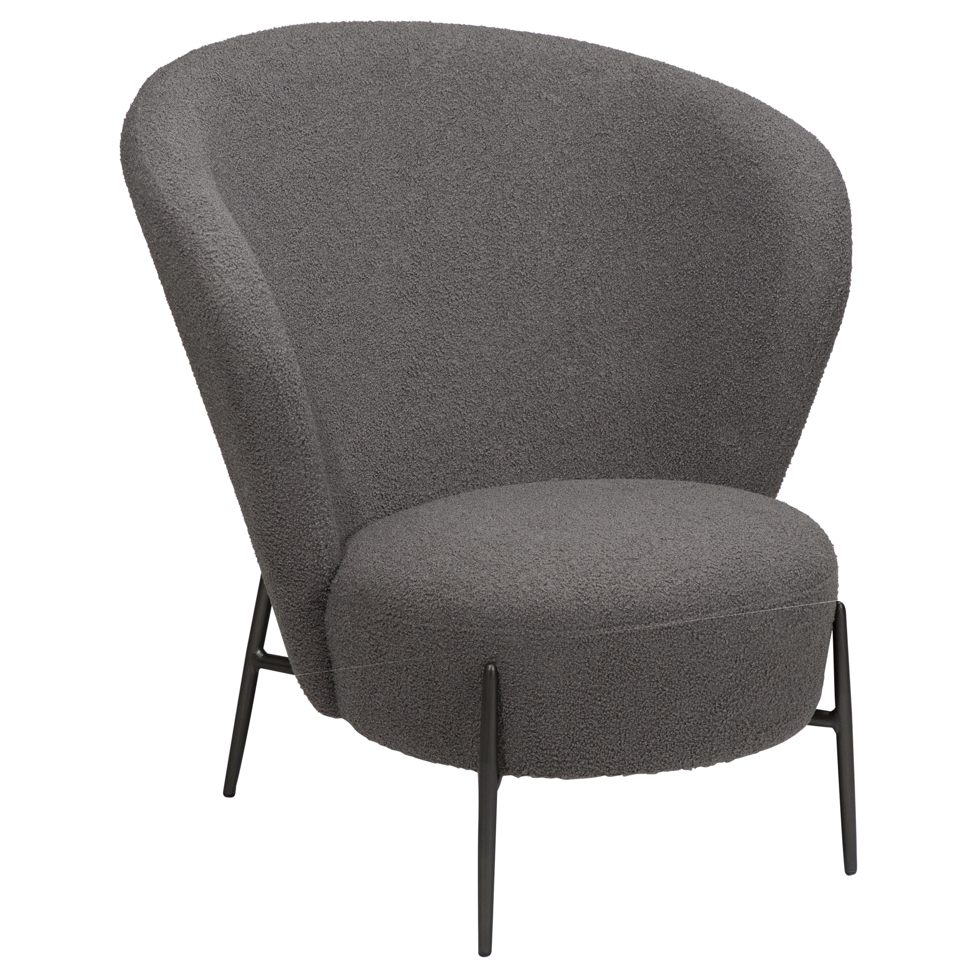 DAN-FORM ORBIT Lounge Chair Stone RPES bouclé m. antikke tin ben