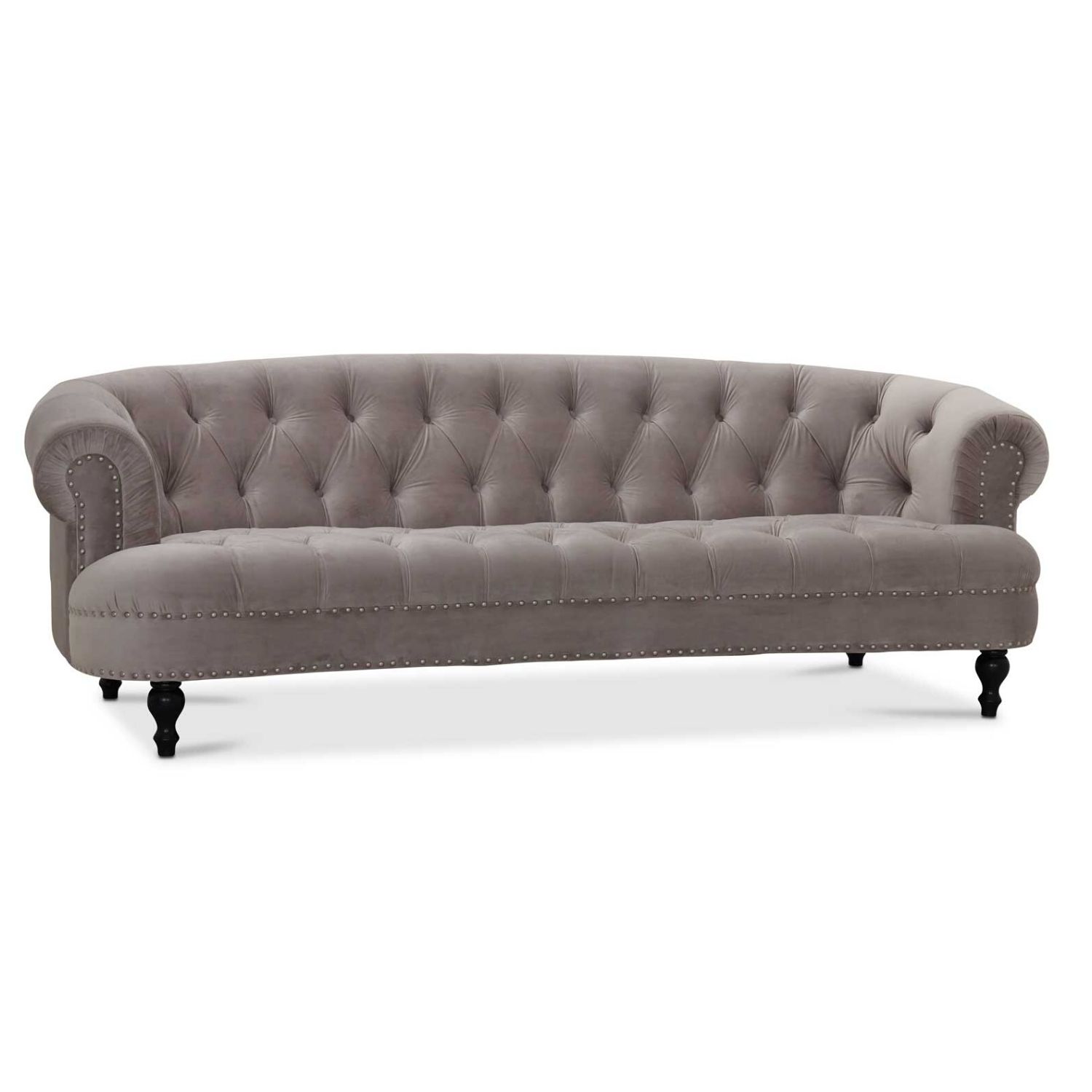 HAGA Oxford sofa - lysegråt fløjl stof, 3 pers. thumbnail