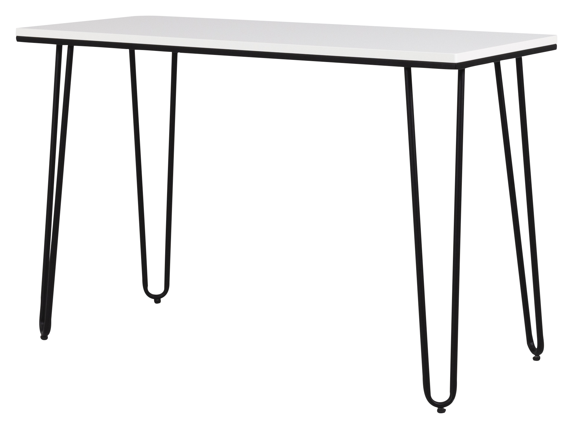 TENZO Work 2 skrivebord, rektangulær - hvid MDF og sort metal (120x50)