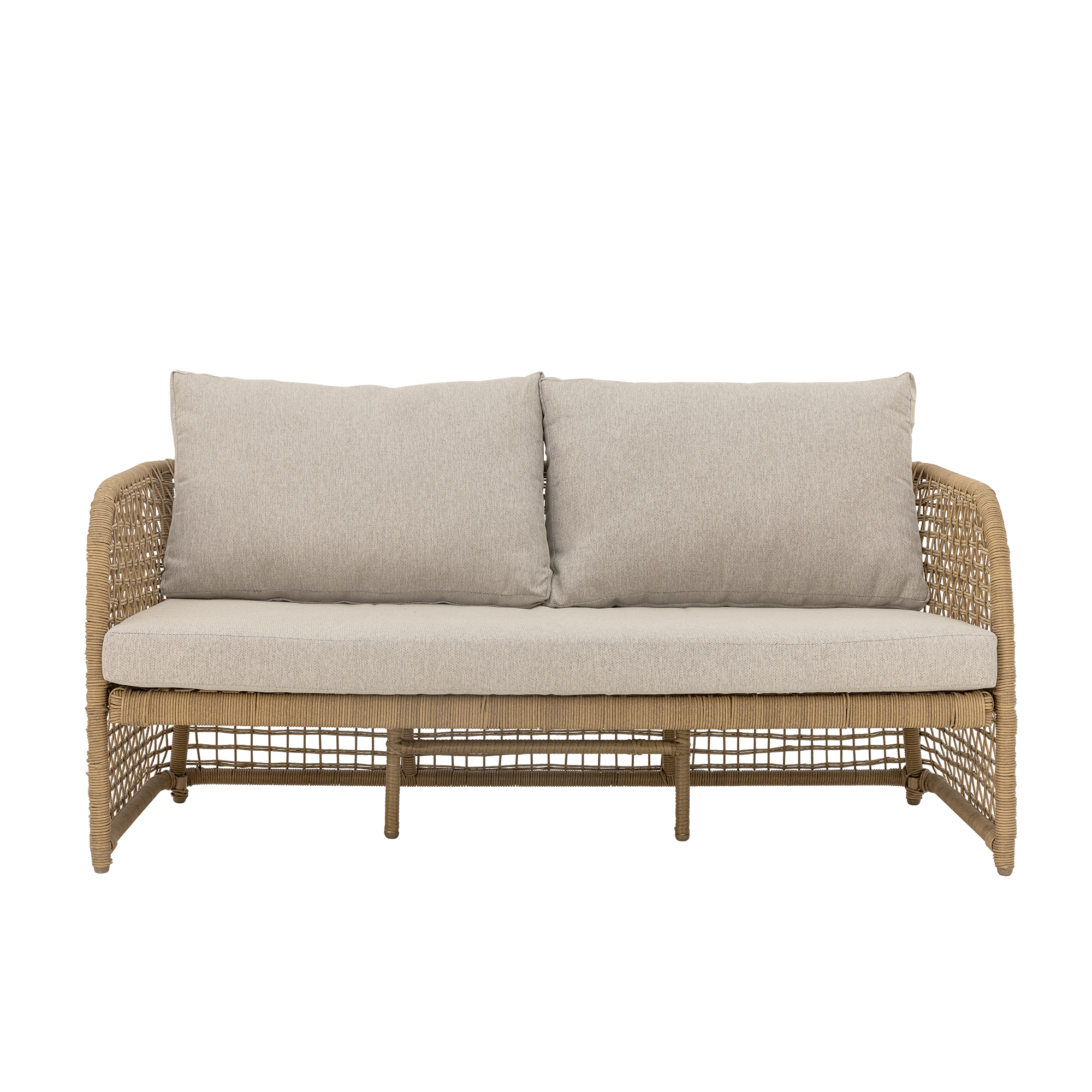 BLOOMINGVILLE Penzano udendørs sofa, m. armlæn og hynder - natur polyrattan