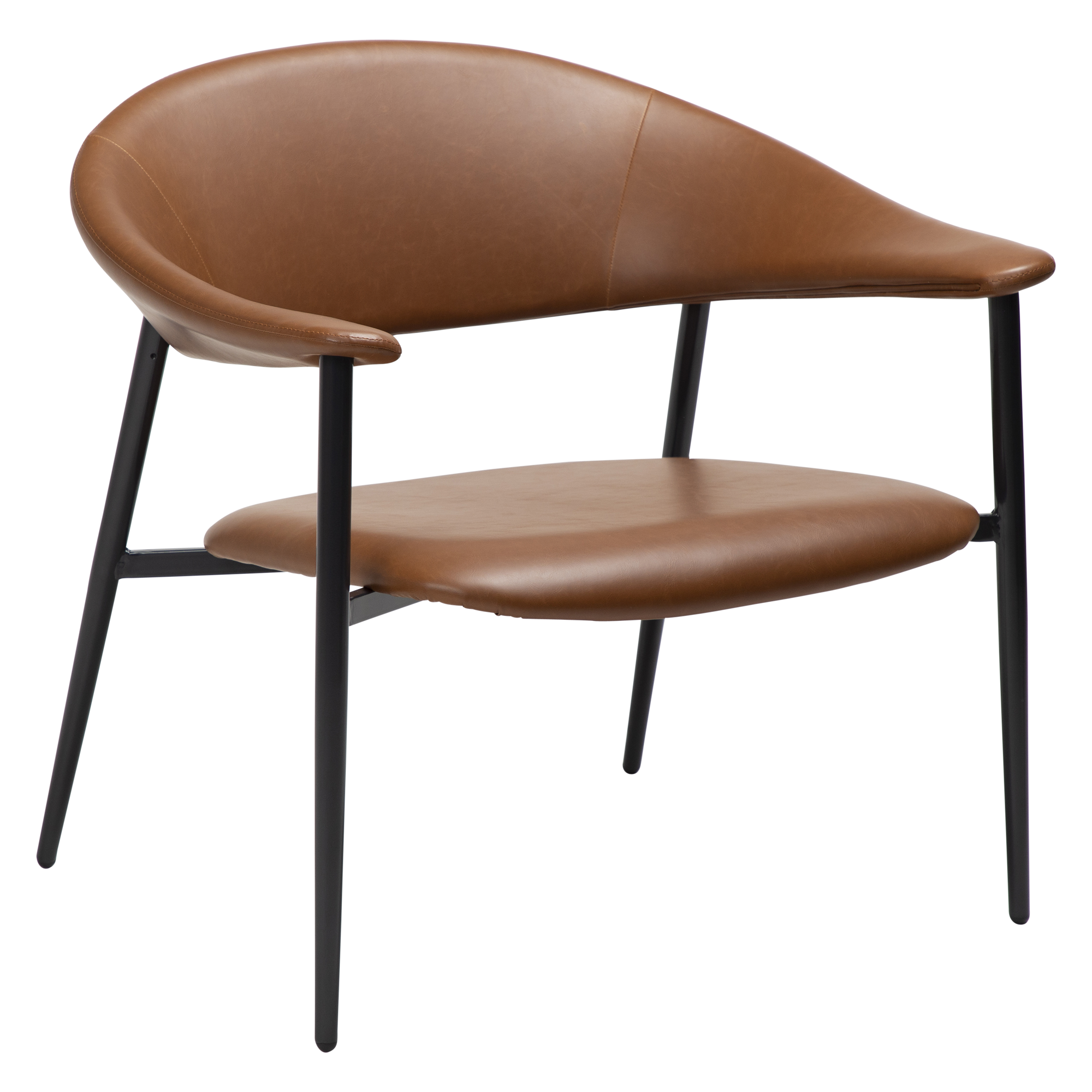 DAN-FORM ROVER Lounge Chair Vintage lysebrun kunst. læder med sorte ben