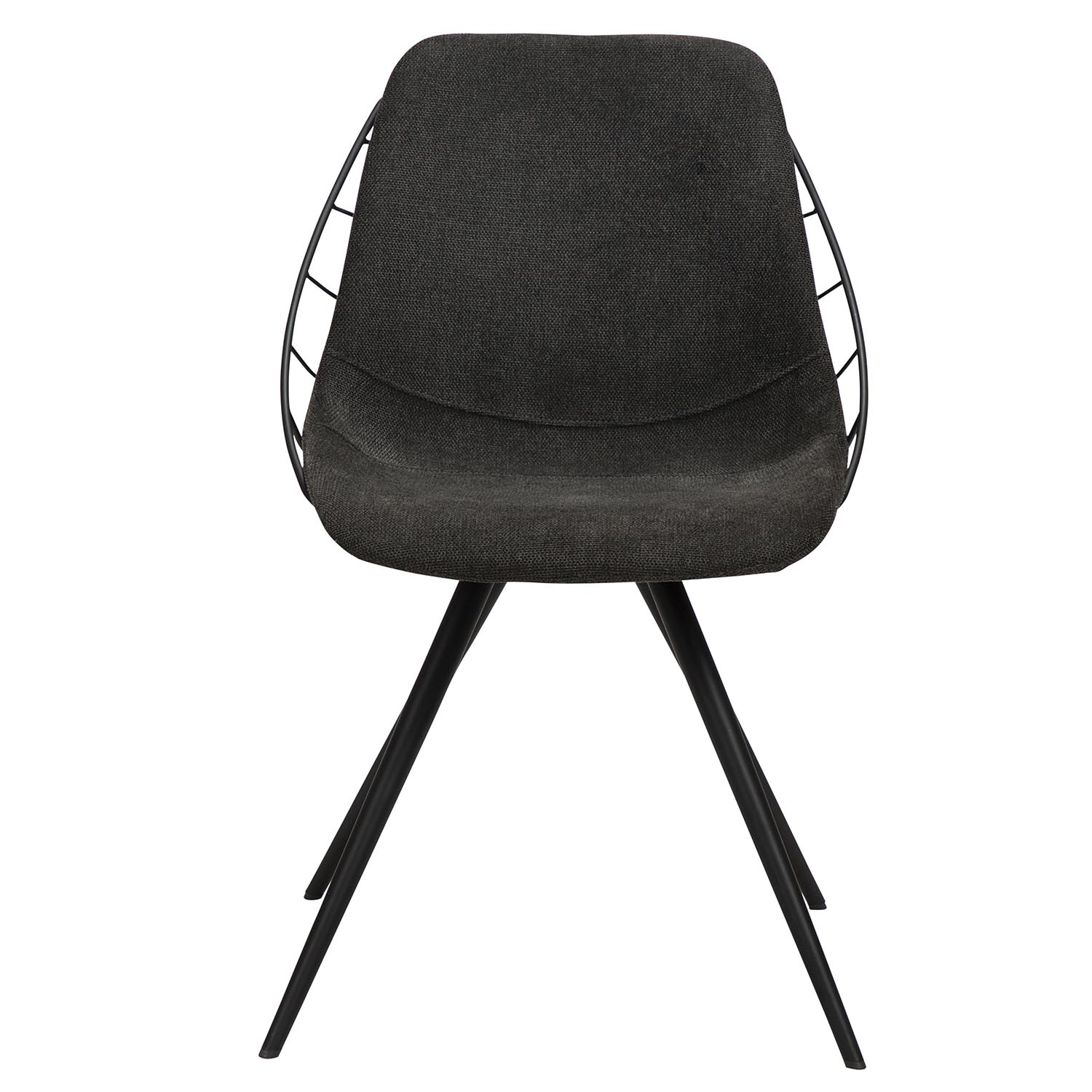 Køb DAN-FORM Sway spisebordsstol – sort stof og sort stål
