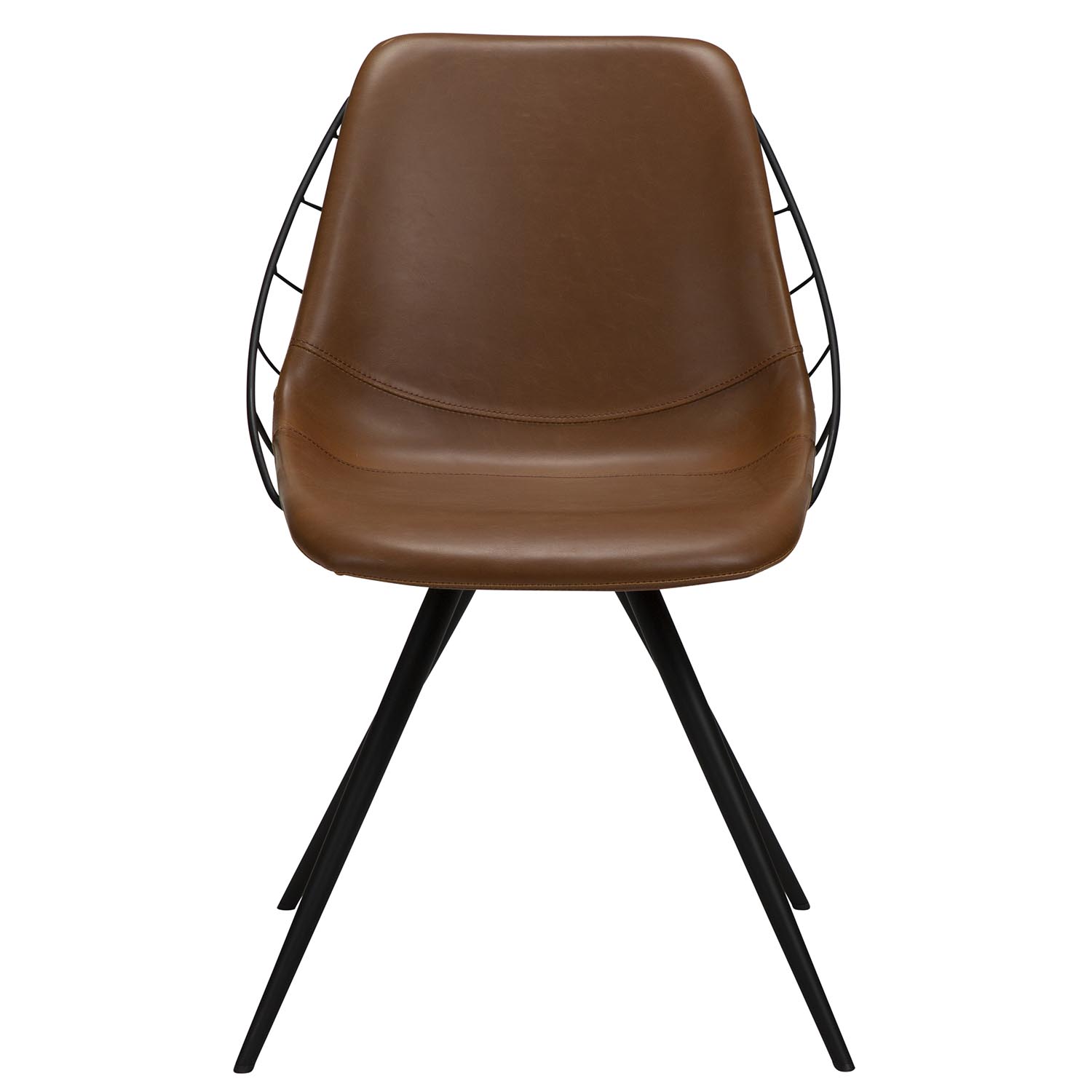 Køb DAN-FORM Sway spisebordsstol – vintage lysebrun kunstlæder og sort stål