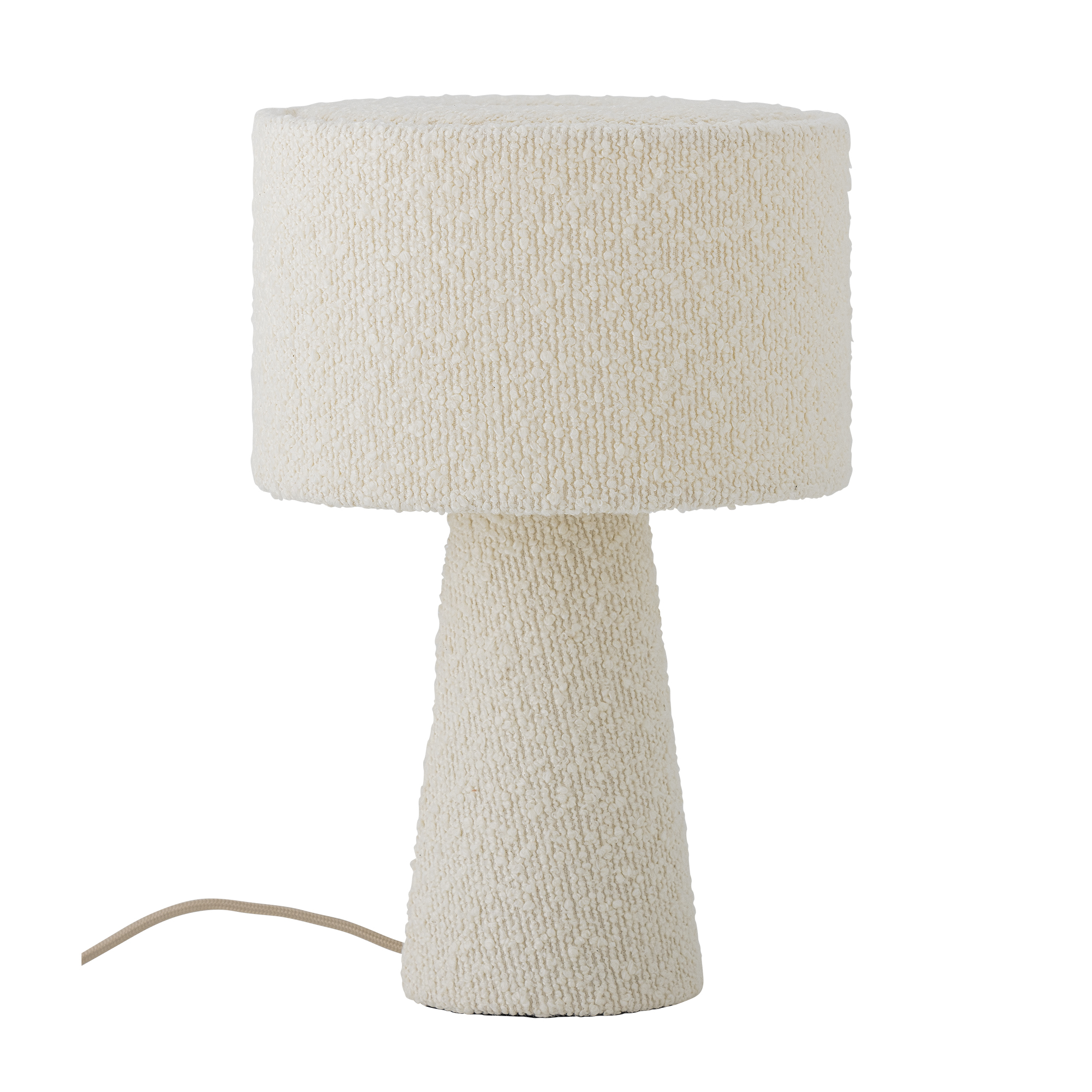 BLOOMINGVILLE Emmie Bordlampe, Hvid, Polyester (D20xH30 cm)