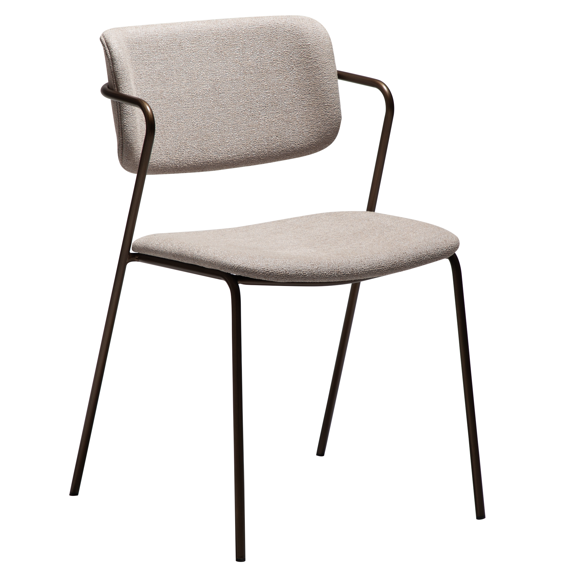 DAN-FORM ZED spisebordsstol - Cashmere bouclé stof og antik messing metal