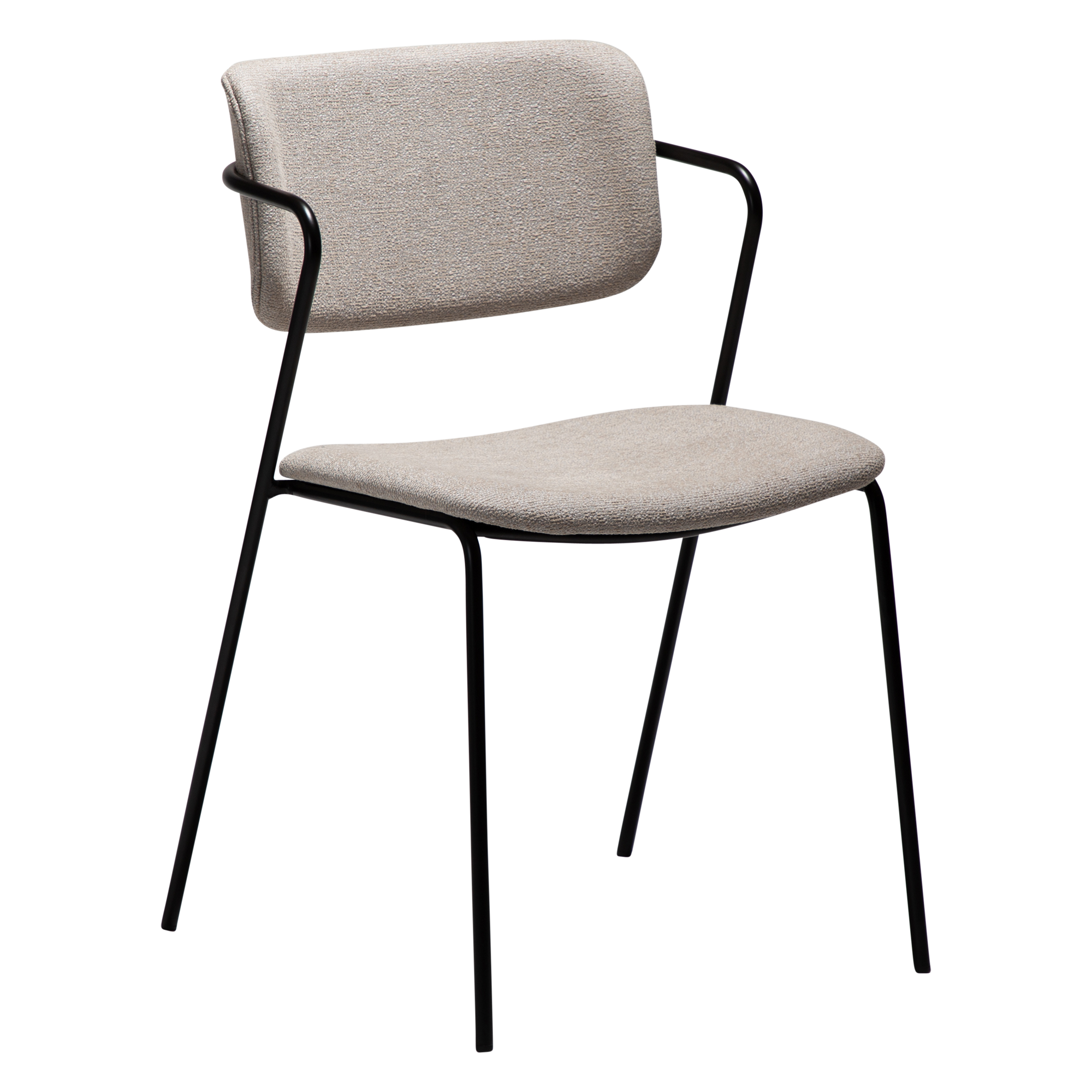 DAN-FORM ZED spisebordsstol - Cashmere bouclé stof og sort metal