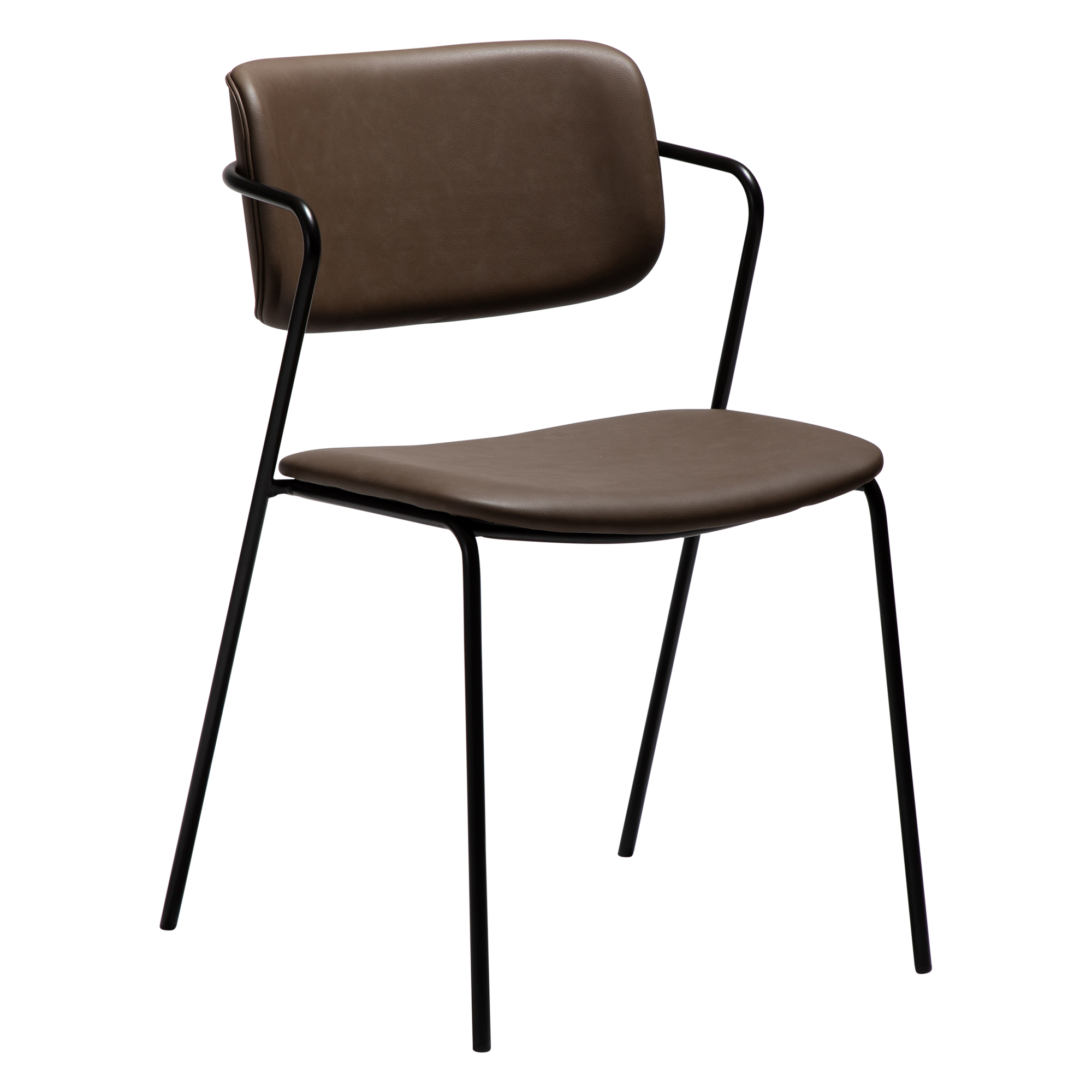 DAN-FORM ZED spisebordsstol - Major brunt imiteret læder og sort metal