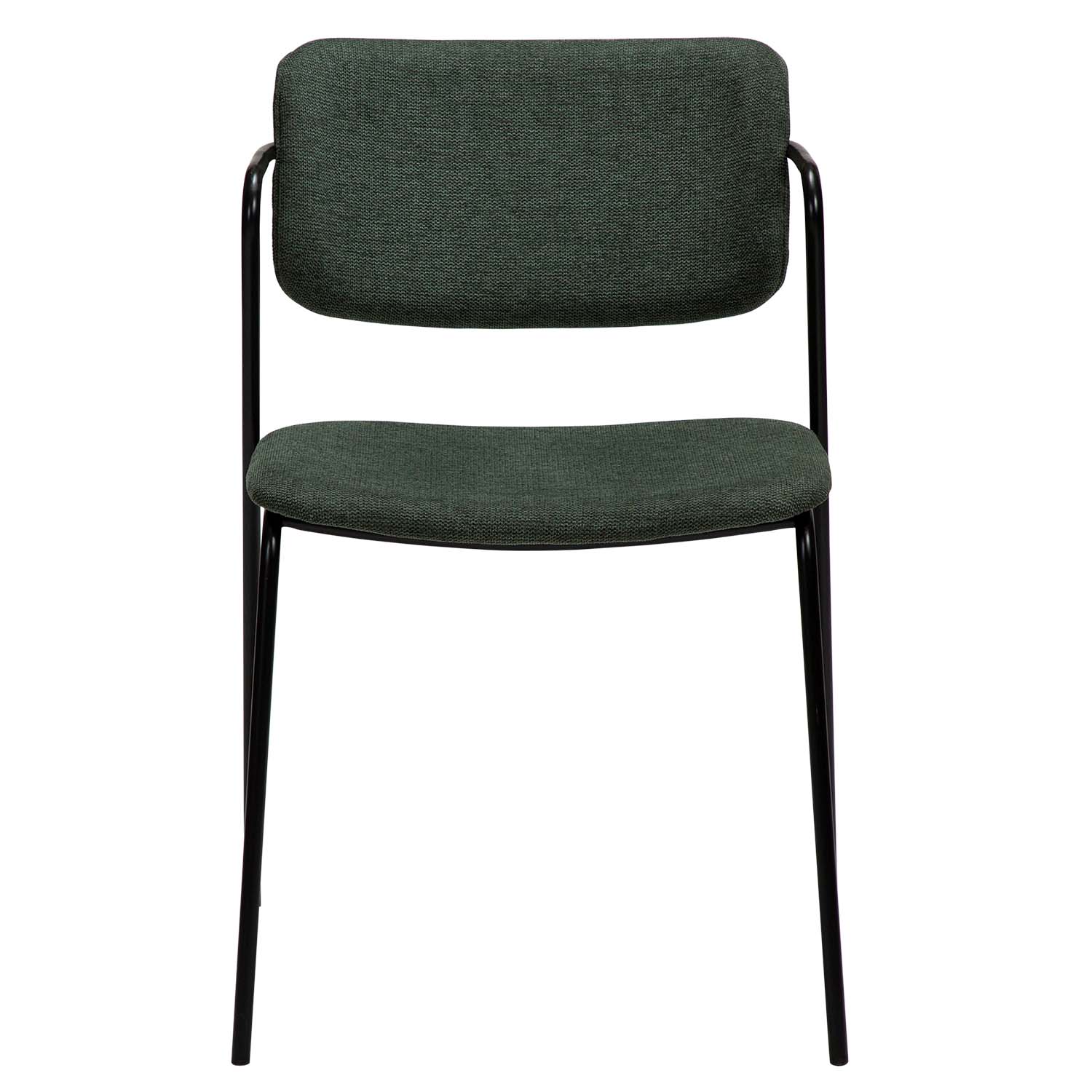 DAN-FORM Zed spisebordsstol, m. armlæn - grøn stof og sort metal