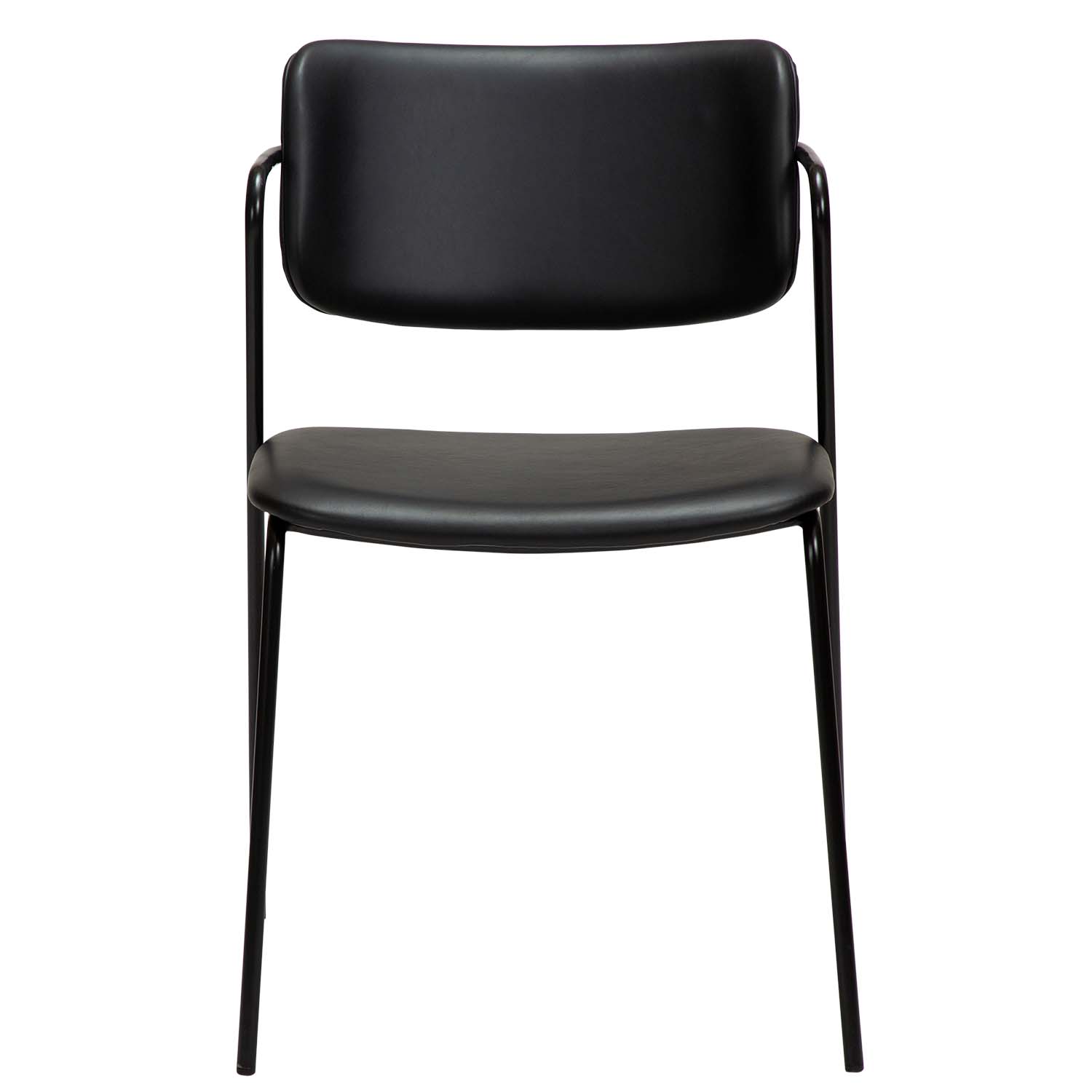 DAN-FORM Zed spisebordsstol, m. armlæn - sort kunstlæder og sort metal